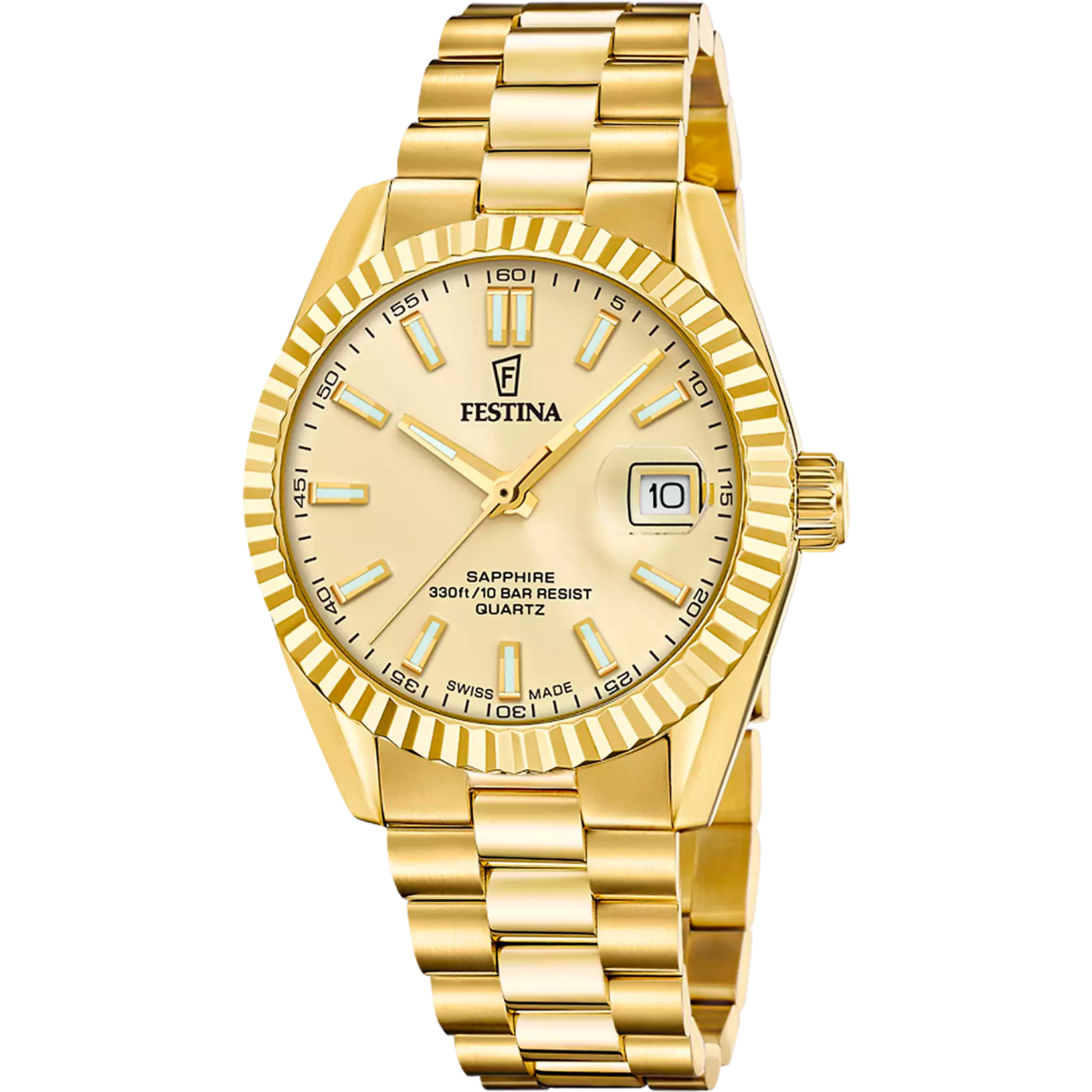 Festina - Staal heren horloge 40mm, Quartz, 100 meter WR, Saffierglas - F20086/A