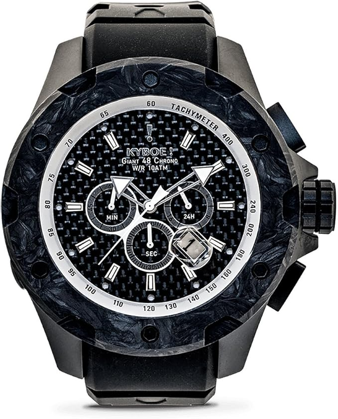 KAST VAN HET HORLOGE IS ZWART NET ALS DE WIJZERPLAAT. ER ZIT OOK EEN DATUM AANDUIDING. ER ZIT EEN RUBBERE BAND OP DIE IS LICHT GRIJS