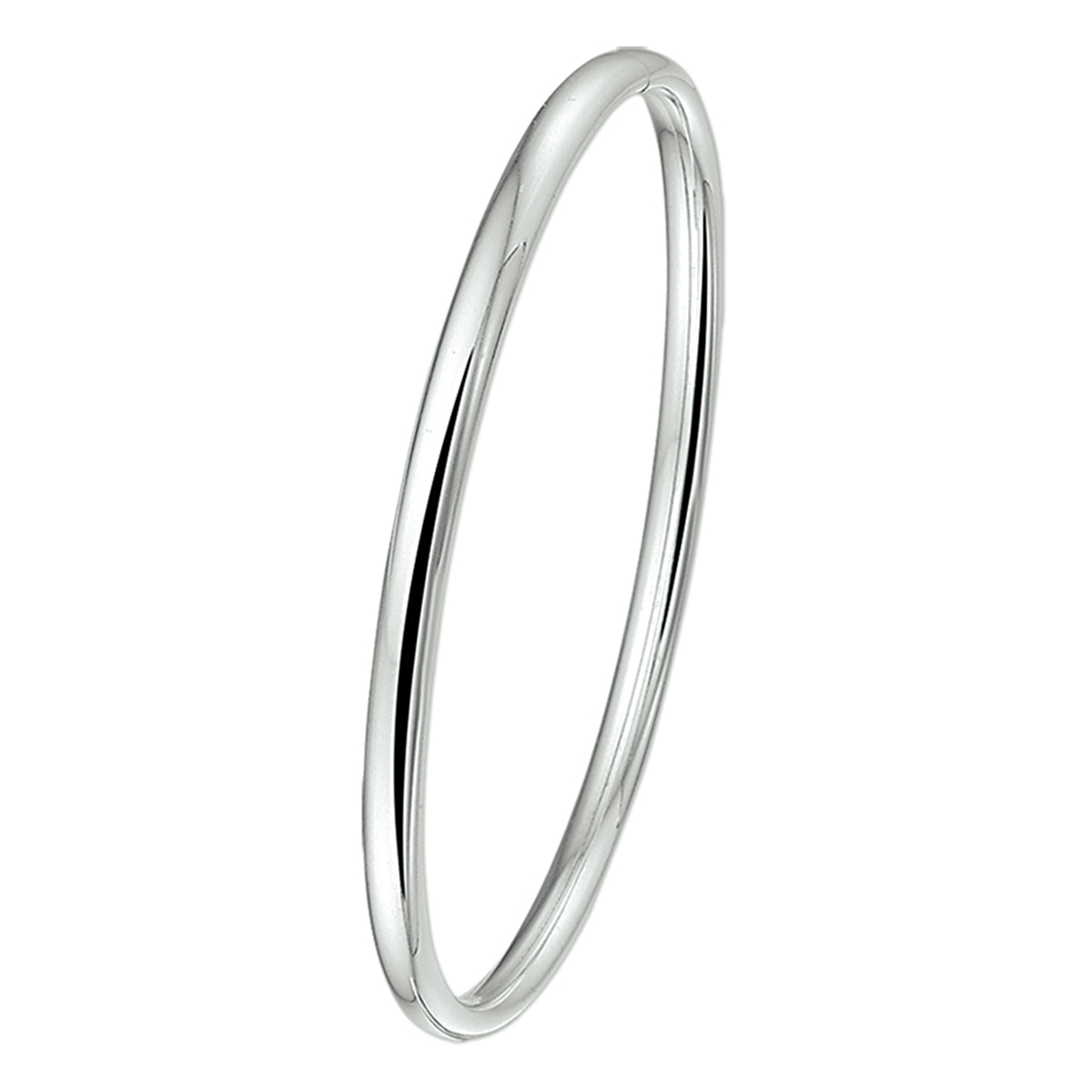 zilveren bangle dop ovale buis 4x 60 mm