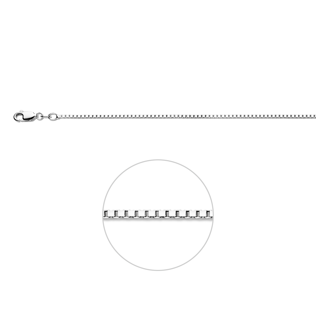 Deze Venetiaanse collier (modelnummer 1001765) van een niet-gespecificeerd merk is een elegante zilveren ketting met een breedte van 1,4 mm. Hij weegt 10 gram en heeft een glanzende afwerking. Ideaal voor dagelijks gebruik of speciale gelegenheden. Draag deze stijlvolle ketting alleen of combineer met een hanger voor een verfijnde look. Lengte: 800 mm.