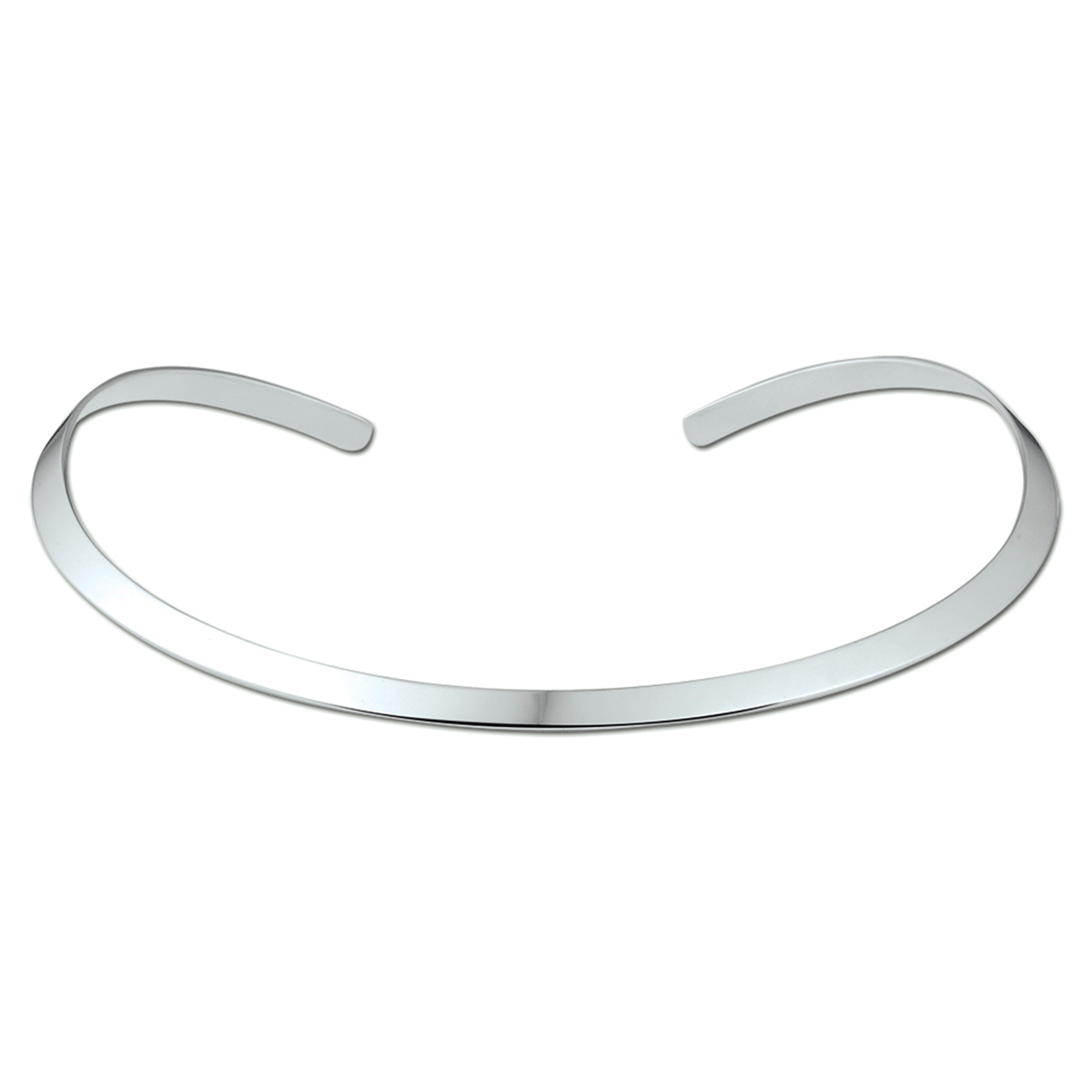 Zilveren spang collier, 5mm