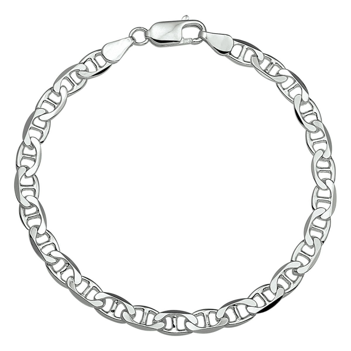 925 Zilveren lengte artikel met anker schakel. De schakelbreedte is 5.5mm.