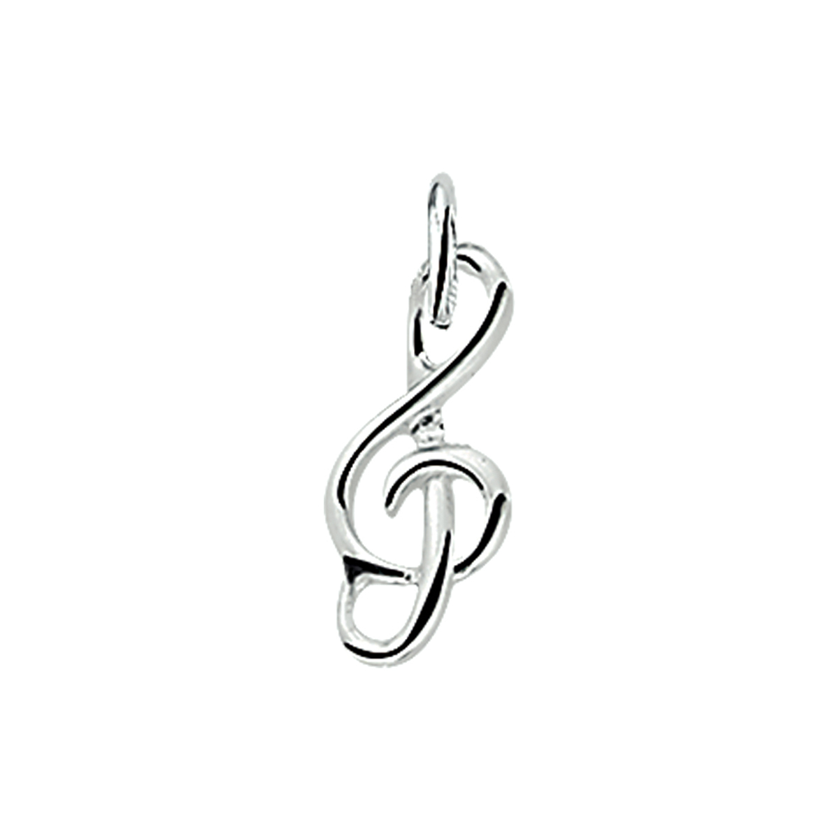 hanger muzieksleutel zilver wit