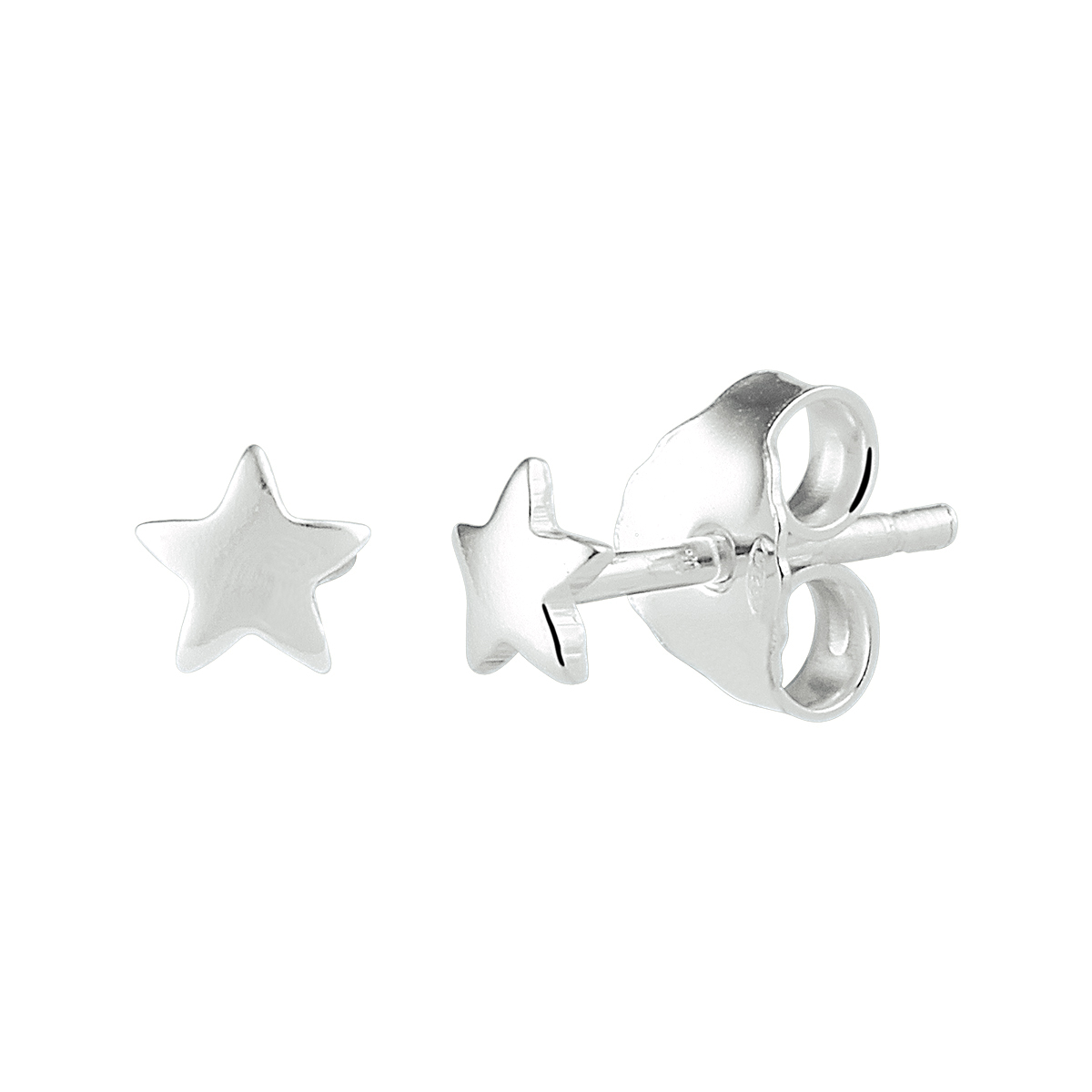 Beschrijving: Zilveren oorknoppen met een ster. 
Doelgroep: dames
Breedte: 4.5 mm
Hoogte: 4 mm