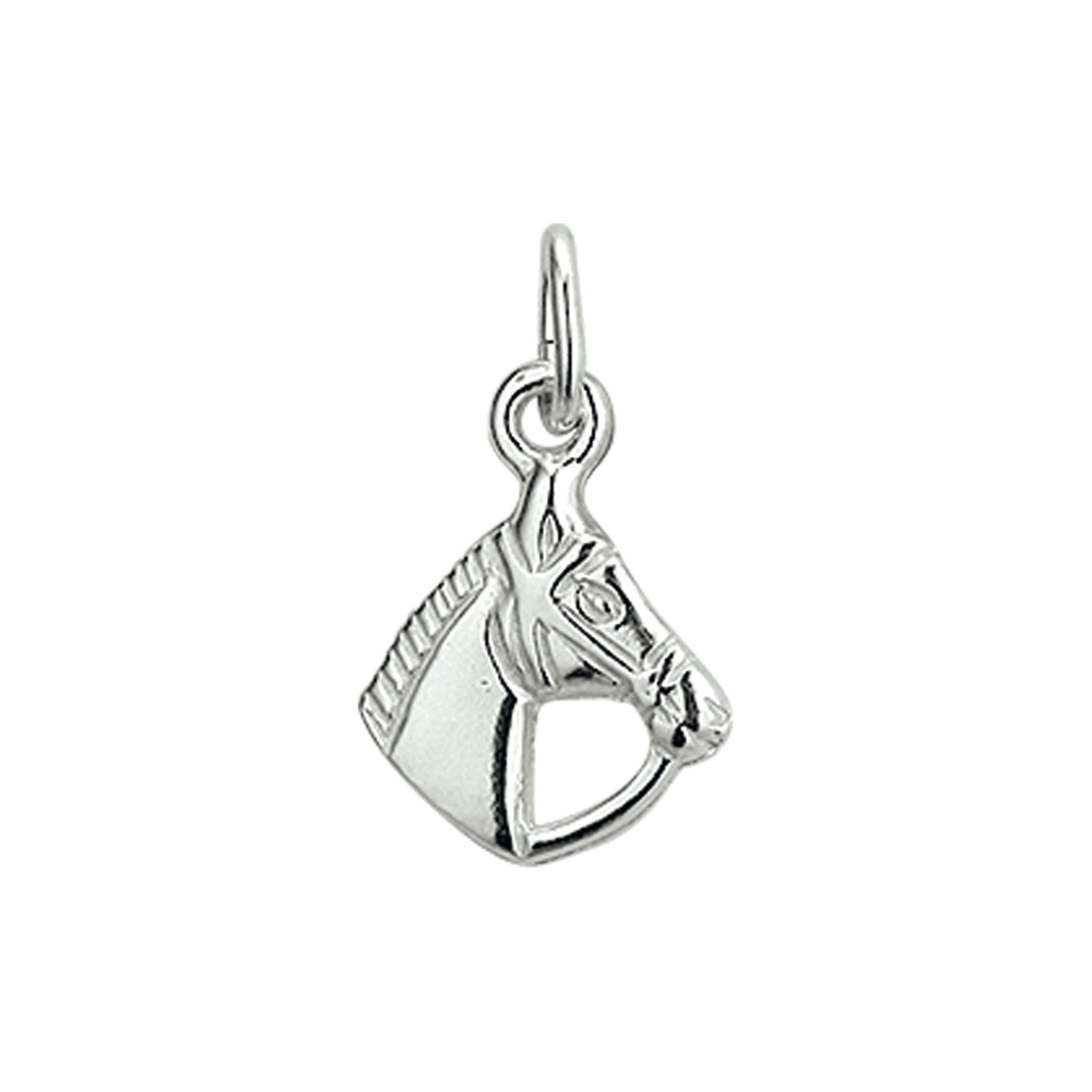 Zilveren hanger paardenhoofd 13.5 mm