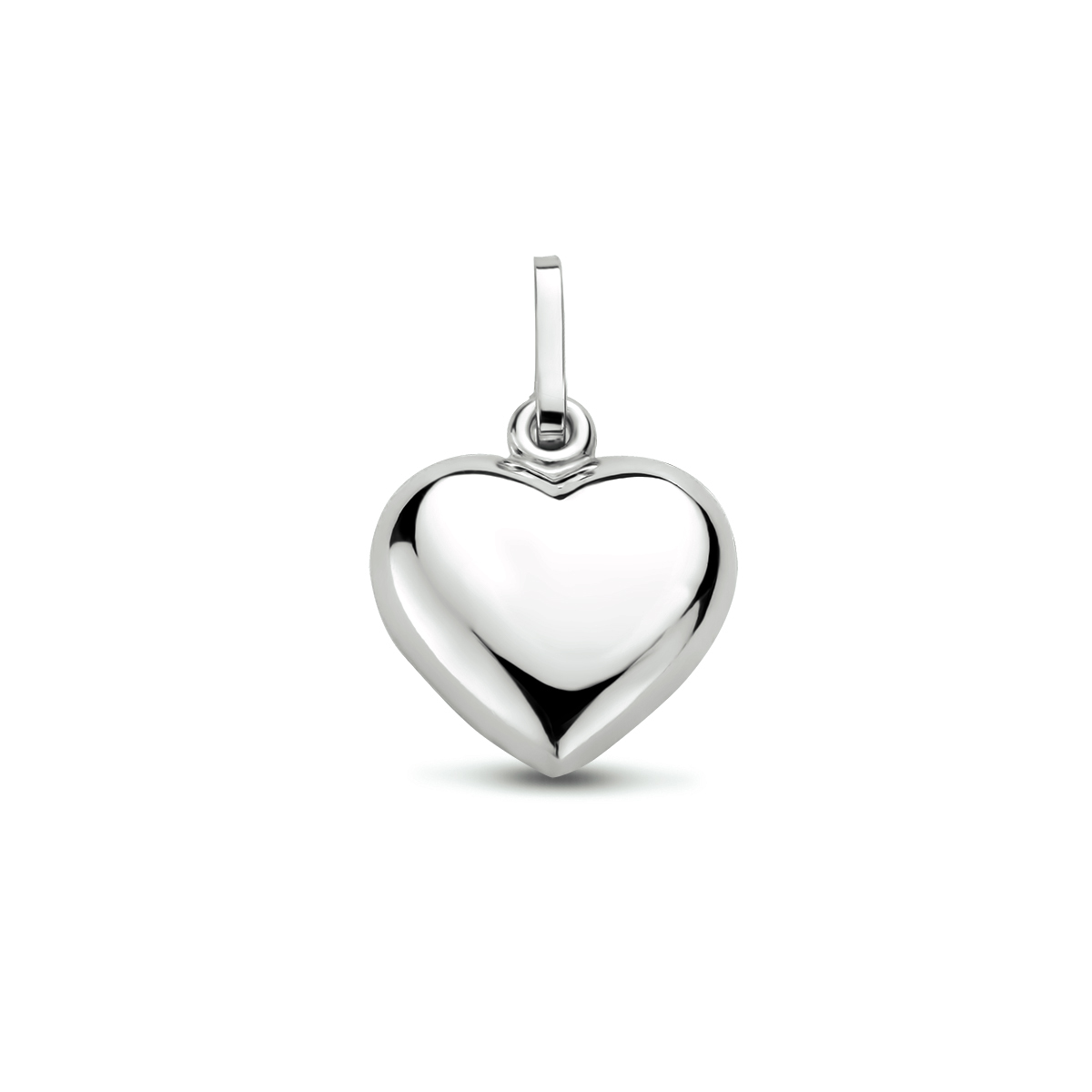 Zilveren hanger met een hart. 
Breedte: 10.5 mm
Hoogte: 10 mm