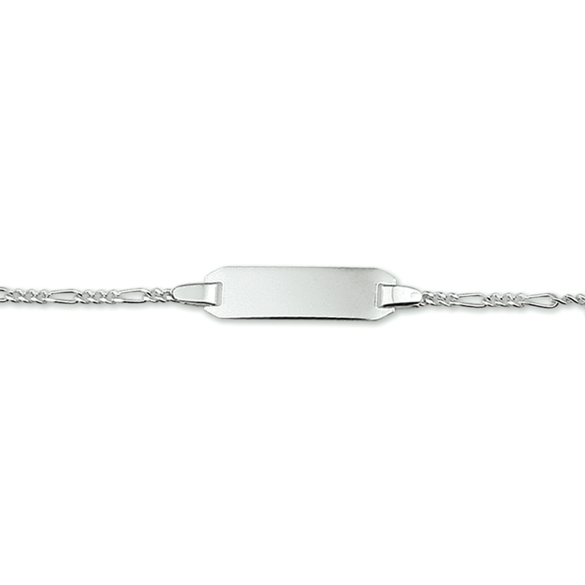 Zilveren graveerarmband. De lengte bedraagt 11cm met 2cm extensie. De breedte van de graveerplaat bedraagt 6mm.
Doelgroep: kinderen
Breedte: 6 mm
Kortste lengte: 11 mm
Langste lengte: 13 mm