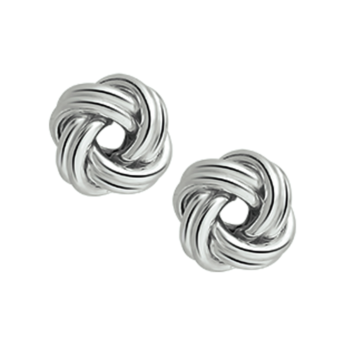 Zilveren oorknoppen met een knoop, 7mm.
