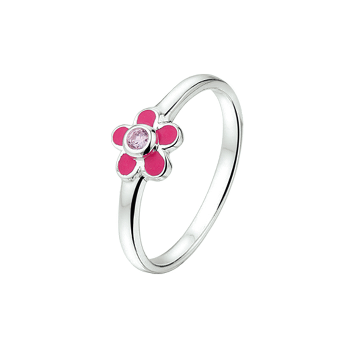 Ring bloem en zirkonia.
