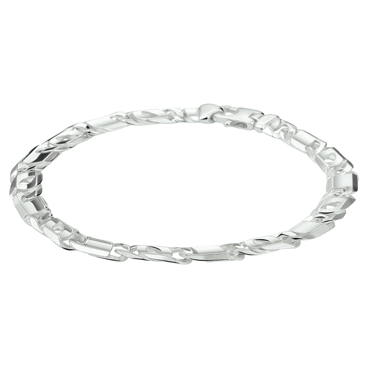 Zilveren armband met Arendsoog schakel. De schakelbreedte is 7.0mm.