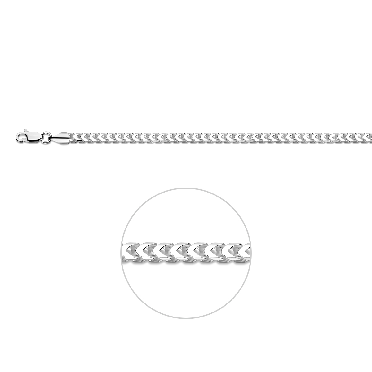 Zilveren lengte artikel met een gourmette schakel. Uitgevoerd met een karabijn sluiting. De schakelbreedte is 4.0mm.