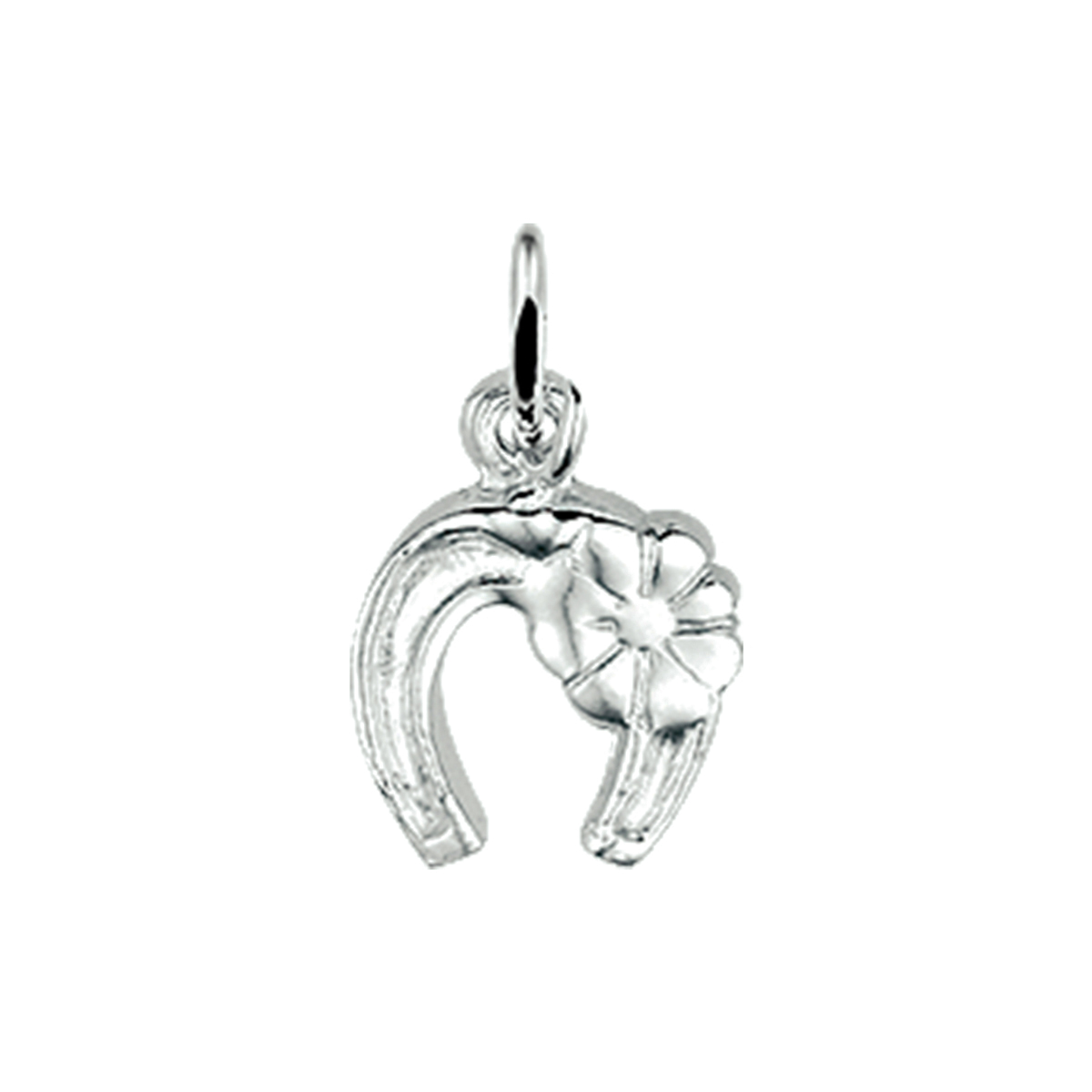 De hanger is gemaakt van zilver en is zilverkleurig. Het is een sieraad voor kinderen.