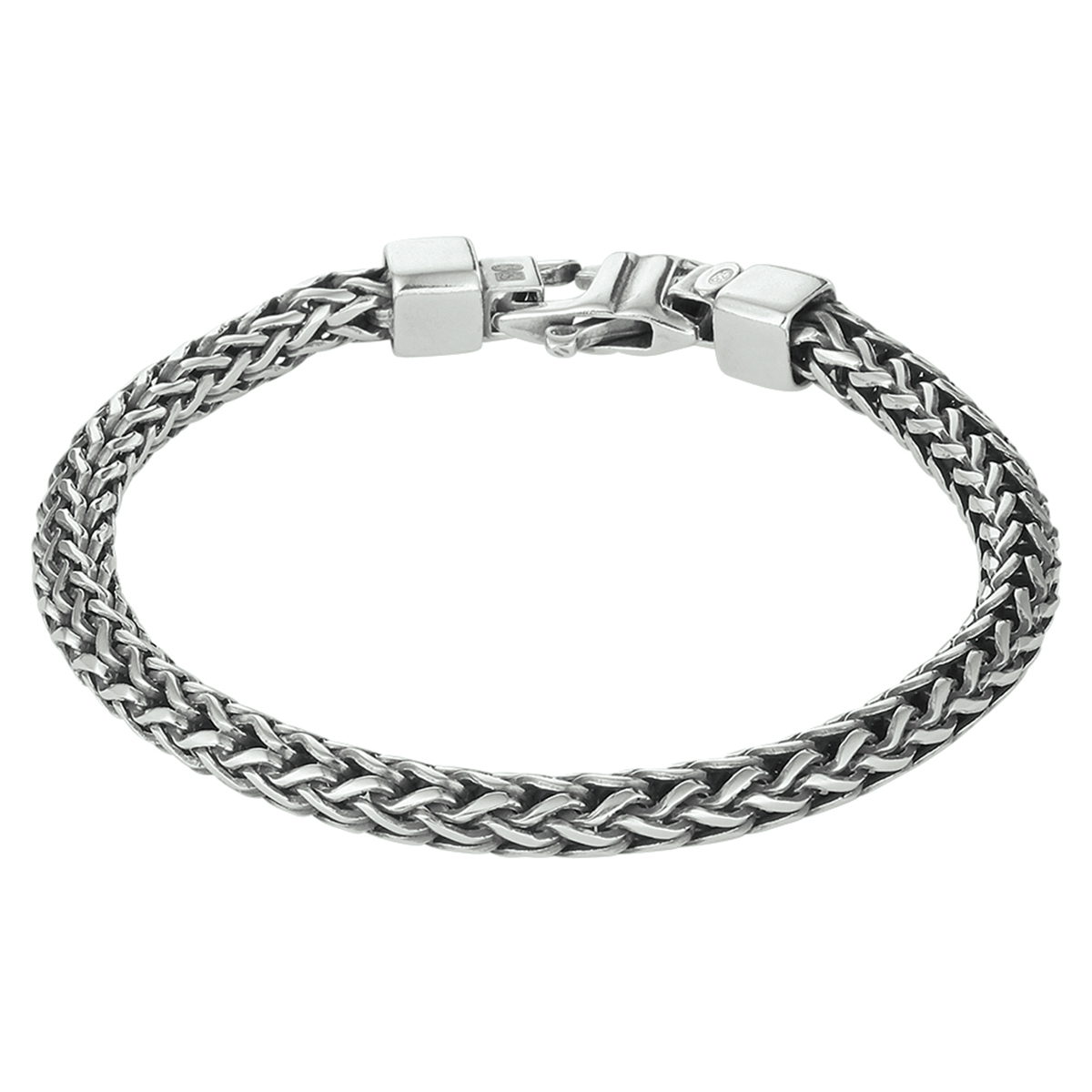Geoxideerd zilveren armband met een draaglengte van 21cm en een schakelbreedte van 5mm. De armband is uitgevoerd met een stevige karabijn sluiting.