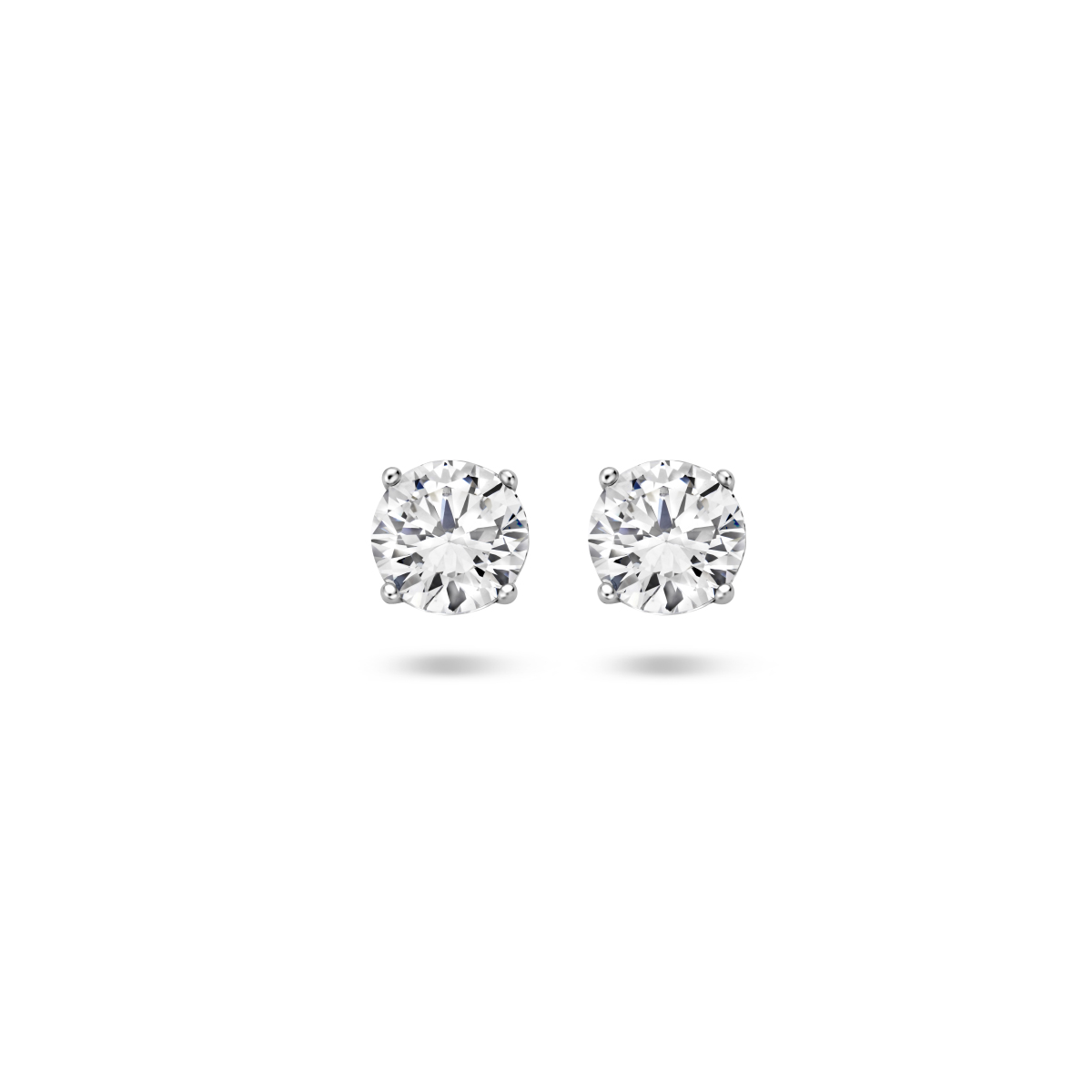 Gerhodineerd zilveren oorknoppen met zirkonia. 
Doelgroep: dames
Zetting: solitaire (chatonzetting)