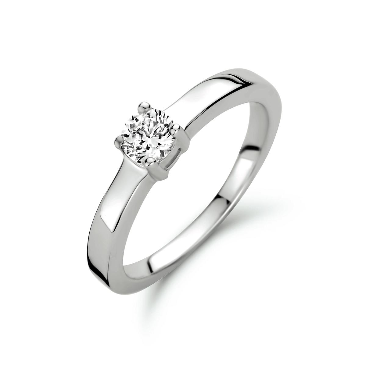 ring zirkonia zilver gerhodineerd