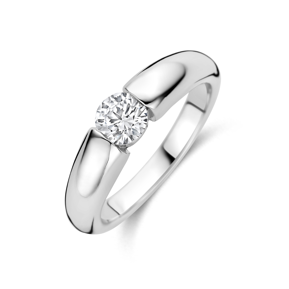 ring zirkonia zilver gerhodineerd