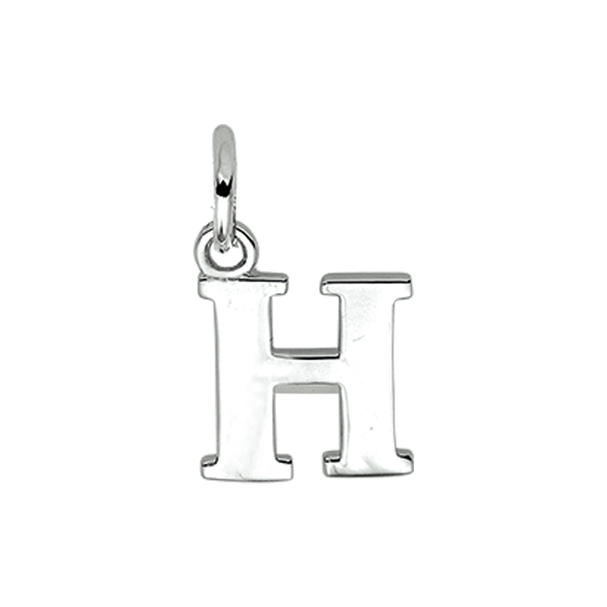 Gerhodineerd zilveren letter hanger.
