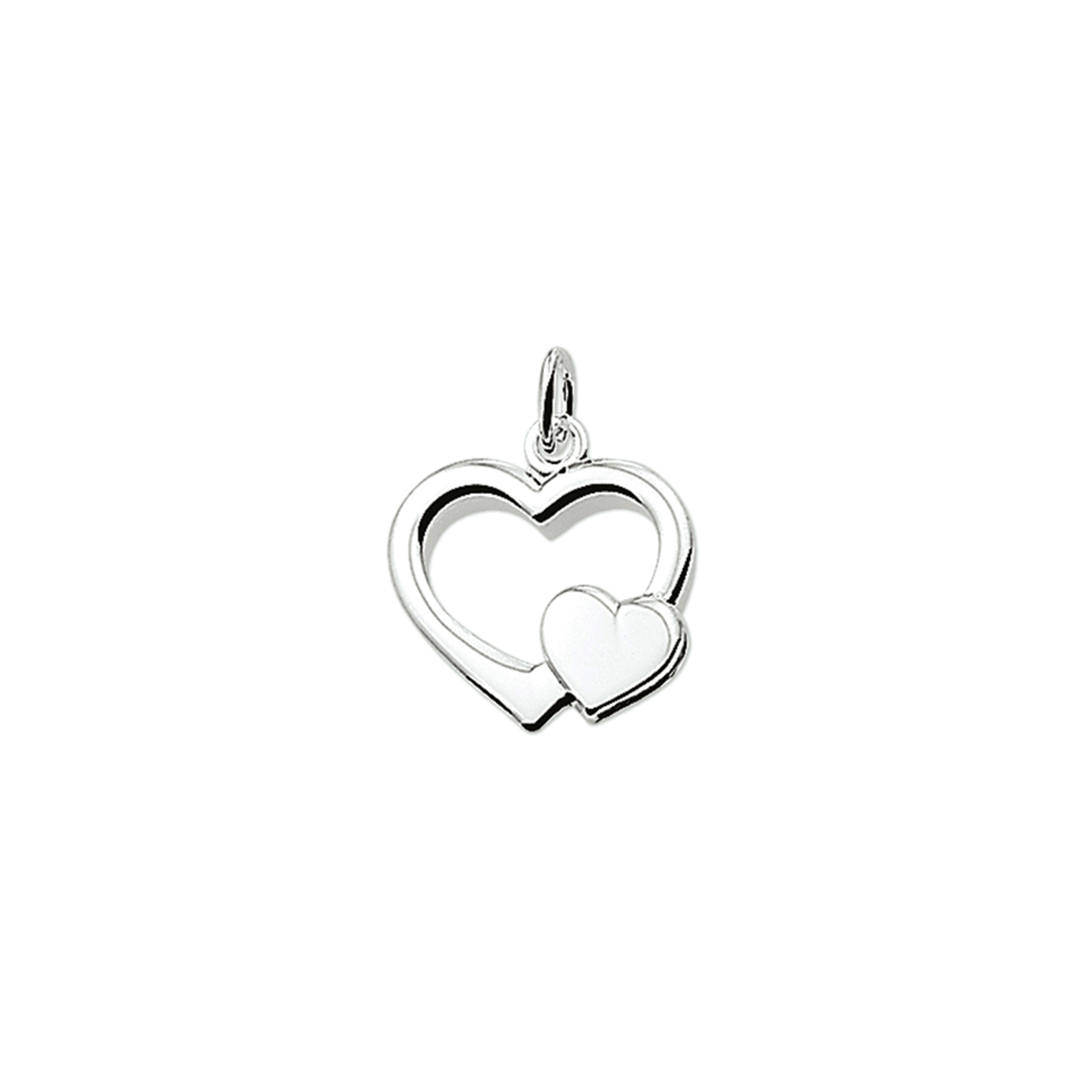 De Exclusief zilveren hanger, is een verfijnde, zilverkleurige bedel met een rhodiumlaag en glanzende afwerking. Met een hoogte van 16,5 mm en breedte van 17,5 mm is deze hanger ideaal als sieraad aan een ketting of armband. Dankzij het tijdloze zilveren design draag je deze charm met gemak bij elke gelegenheid. 