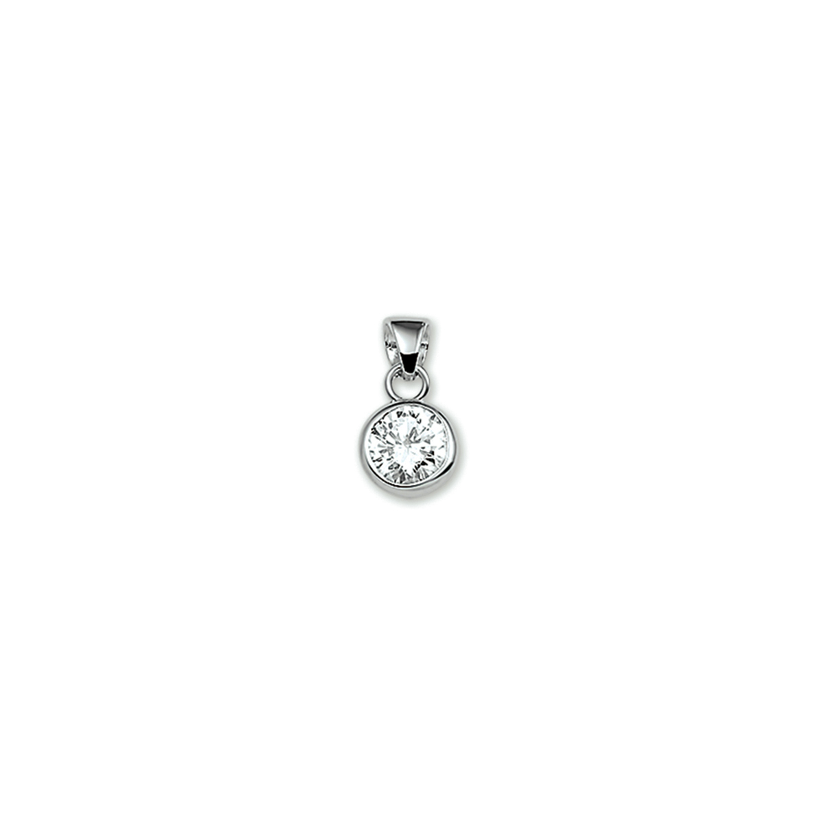 Hanger met een ronde transparante zirkonia