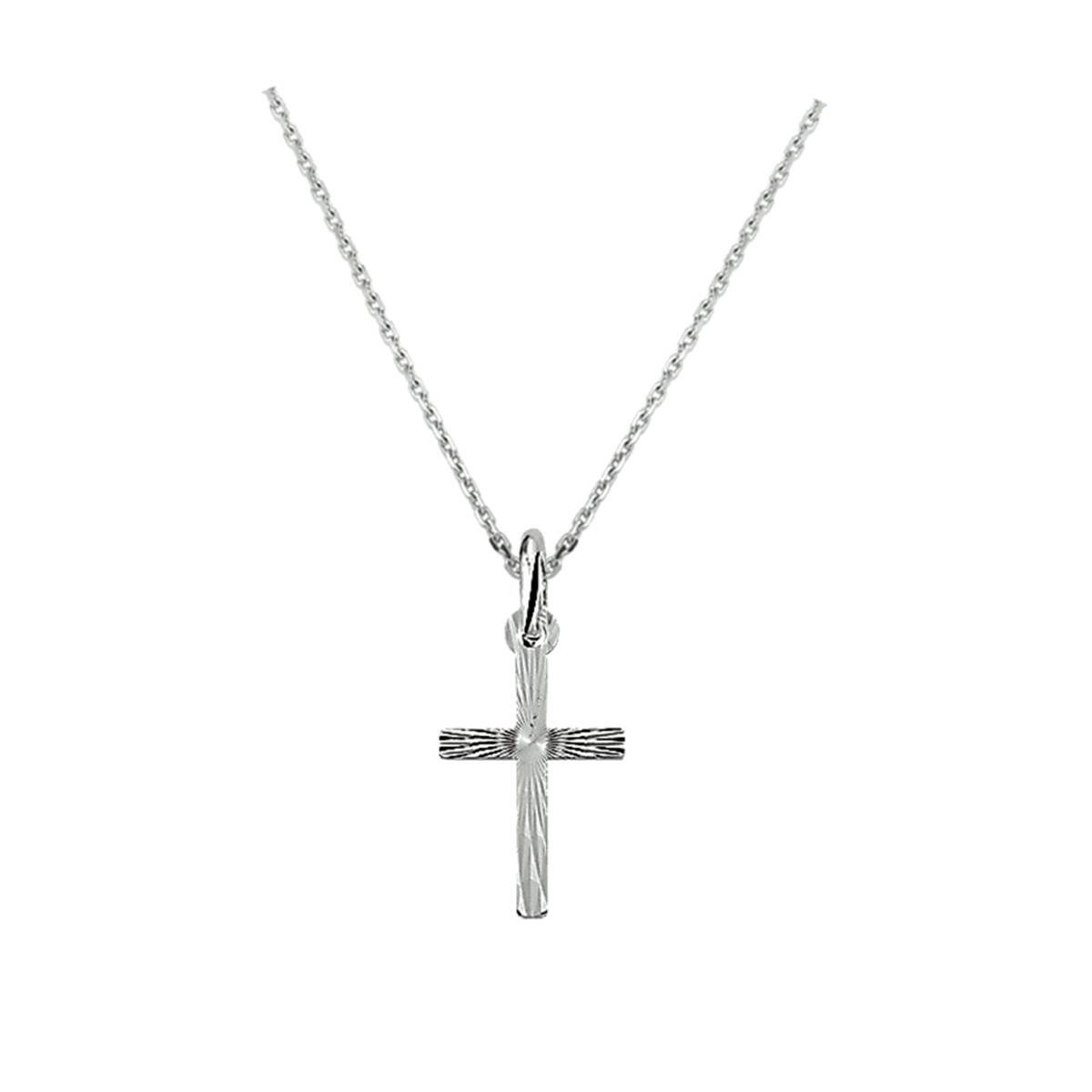 Dit prachtige zilveren collier met kruis hanger van ons eigen huismerk is een tijdloos sieraad dat perfect is voor dagelijks gebruik. Het collier heeft een lengte van 45 cm en is voorzien van een stijlvol kruis dat subtiel glanst. Draag dit collier in combinatie met andere kettingen voor een trendy look. Maak je outfit helemaal af met dit schitterende sieraad!
