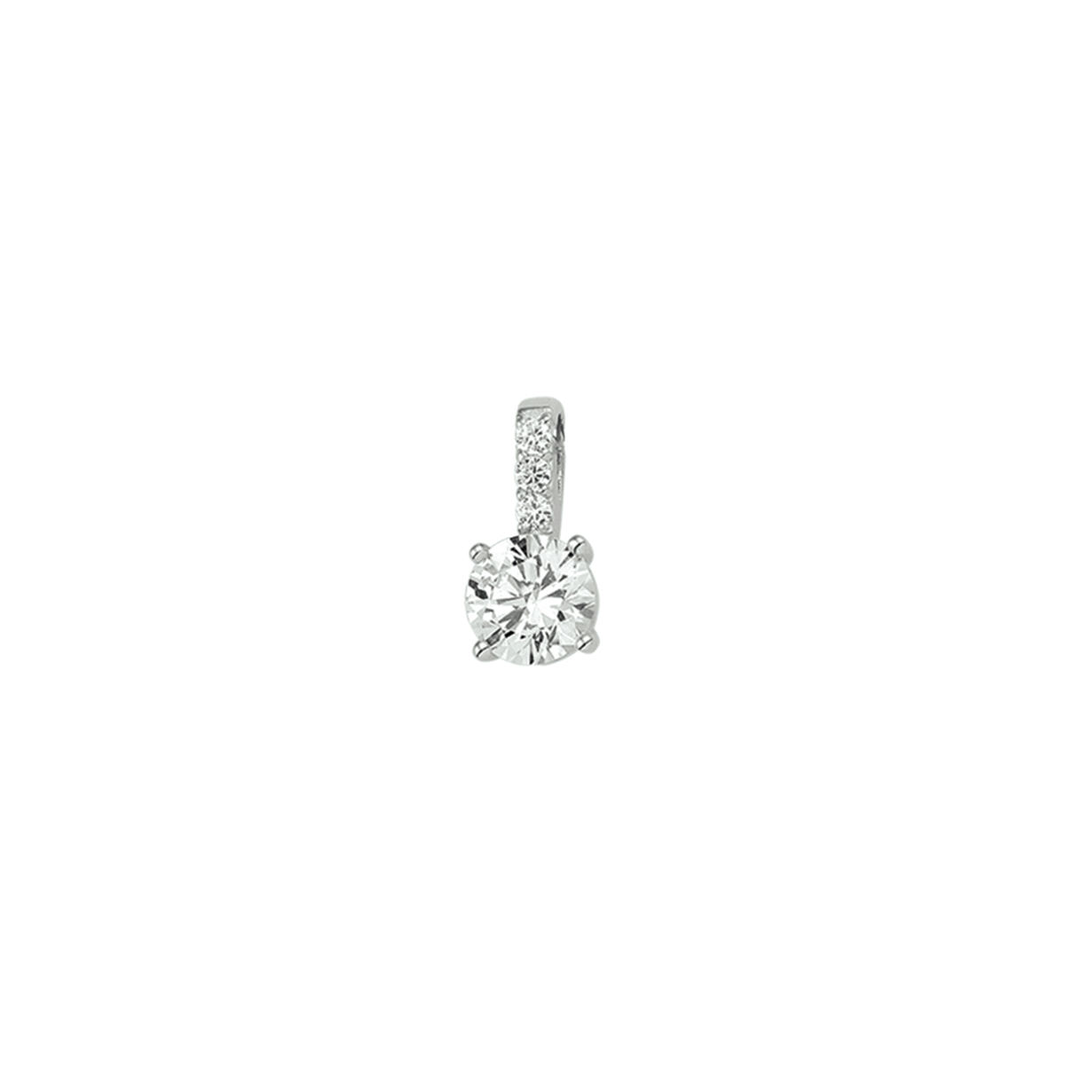De Hanger Zirkonia (modelnummer 1322088) is een elegante amulet gemaakt van rodium geplateerd materiaal met een wit glanzend oppervlak. Het sieraad is 15 mm hoog en 7 mm breed, en weegt 0,76 gram. Perfect voor elke gelegenheid, het kan solo gedragen worden aan een ketting of gecombineerd met andere hangers voor een persoonlijke touch.