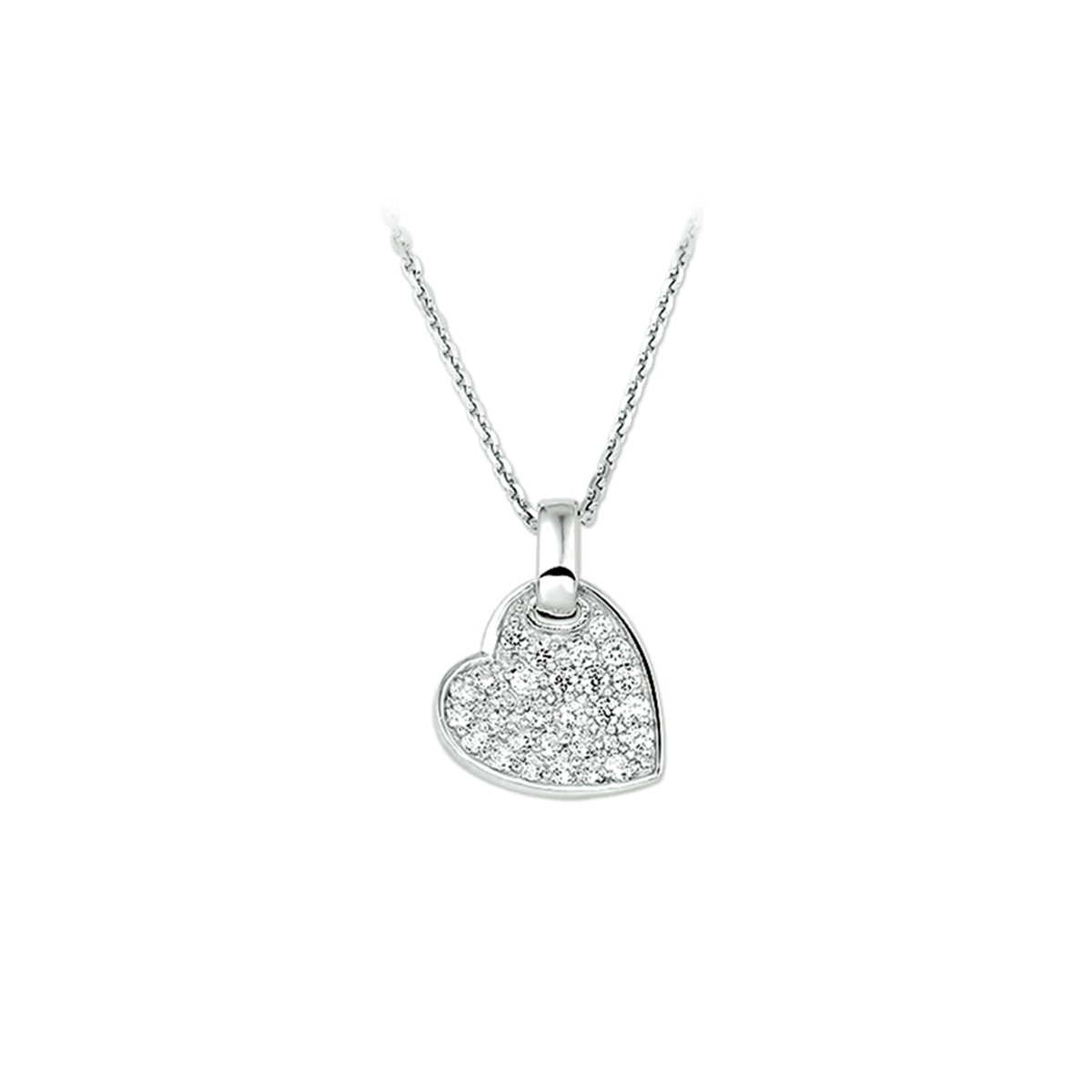 Dit Exclusief zilveren collier, modelnummer 1322155, is een verfijnde halsketting van rhodium-plated materiaal met een briljant geslepen transparante steen in een hartvorm. Met een ankerketting en zilverkleurige glans, meet het 410 mm. Draag deze elegante ketting solo of laag met andere sieraden voor een stijlvolle look. Een perfecte toevoeging aan elke sieradencollectie!