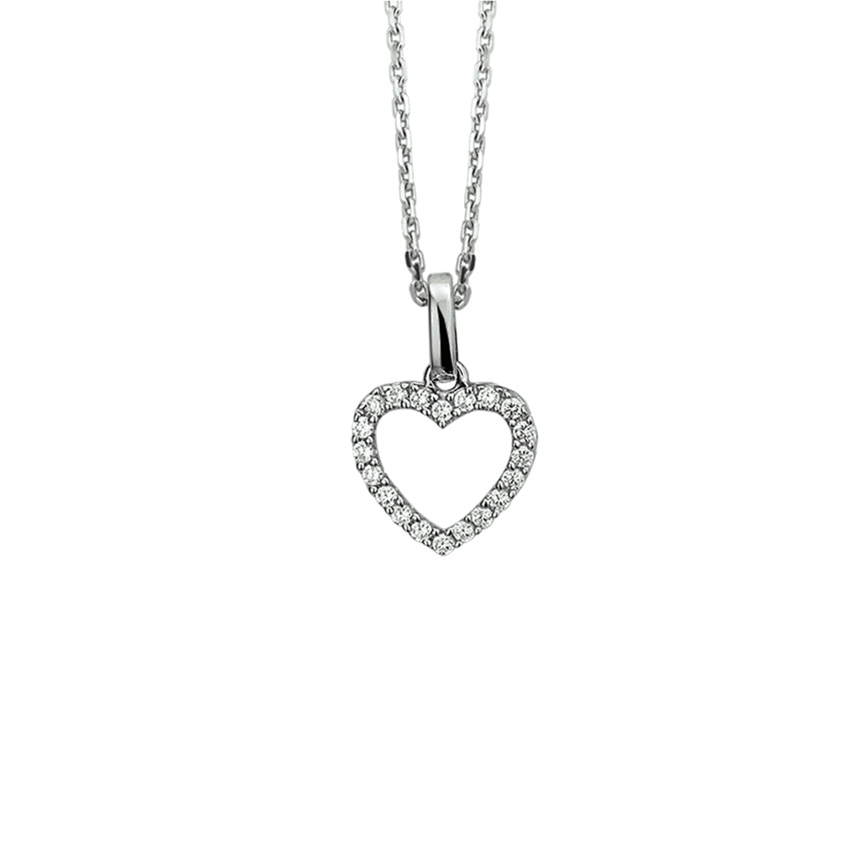 Het Exclusief zilveren collier met modelnummer 1322501 is een prachtige ketting met een briljante, transparante edelsteensnede. Deze rhodiumgeplateerde zilverkleurige ketting is nikkelvrij en heeft een glanzende afwerking. Met een hoogte en breedte van 13 mm en een lengte van 450 mm, is het perfect voor elegante gelegenheden of dagelijks gebruik.