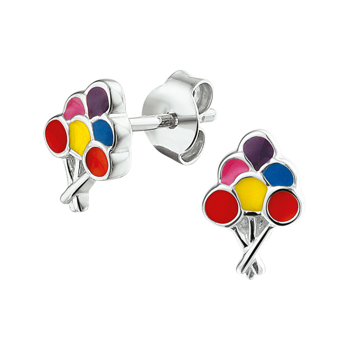 Deze super leuke en vrolijk gekleurde ballonnen oorknoppen zijn uitgevoerd in gerhodineerd zilver en emaille in verschillende kleuren. De oorknoppen hebben een afmeting van 9x6.5mm en hebben een poli afwerking. De oorknoppen zijn te combineren met bijpassende sieraden uit onze collectie om zo een kleurrijke set te maken!.