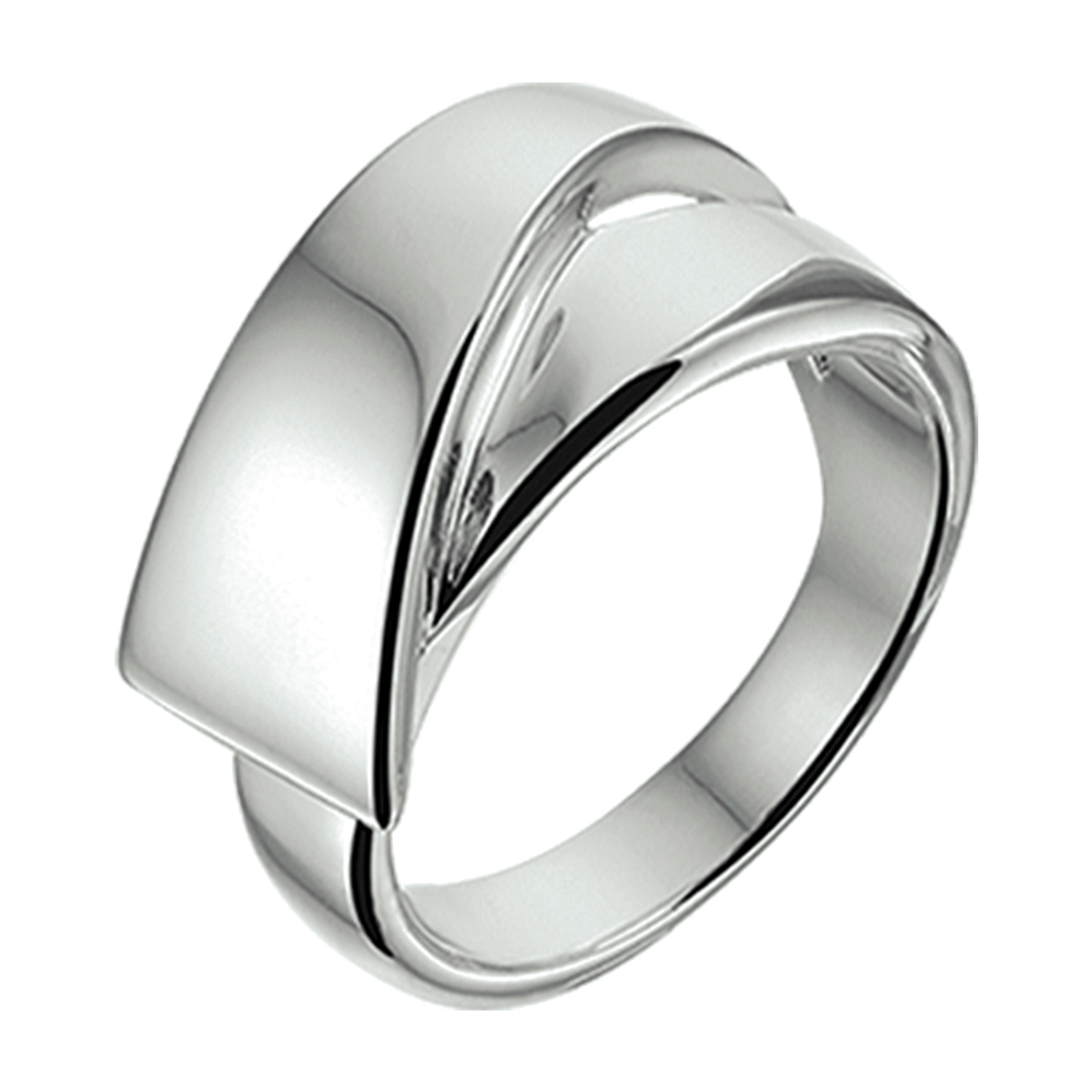 Zilveren ring met een poli afwerking.