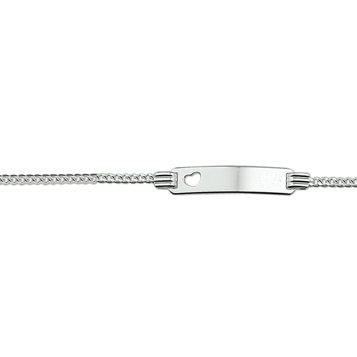 Graveerarmband hart gourmet plaat 4,8mm 13 - 15 cm