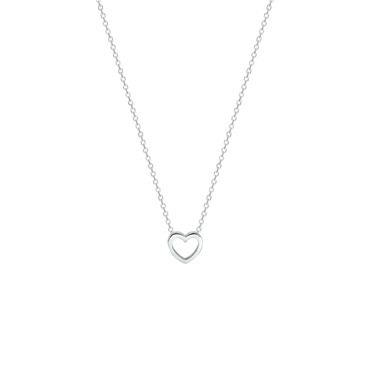Beschrijving: Gerhodineerd zilveren collier met een open hart van 6x7mm. Het collier heeft een draaglengte van 36cm met een extensie van 4cm en is uitgevoerd met een stevige karabijn sluiting. De schakelbreedte bedraagt 1.0mm. Tip: Combineer dit collier met bijpassende hartjes sieraden uit onze collectie.

Doelgroep: kinderen
Breedte: 7 mm
Kortste lengte: 36 mm
Langste lengte: 40 mm