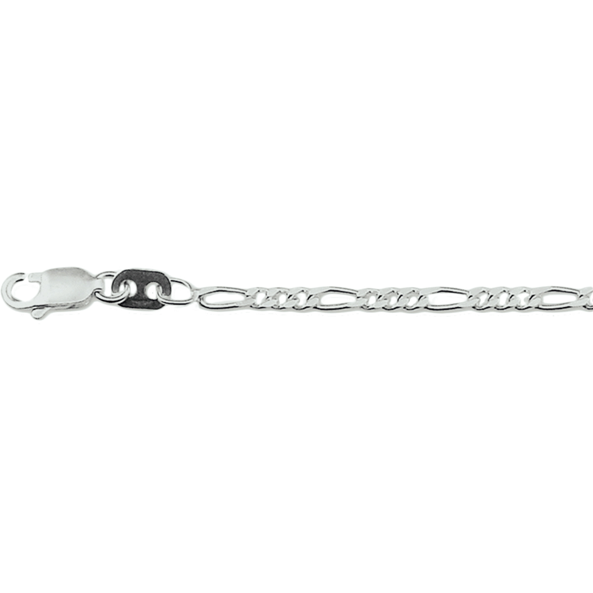 Gerhodineerd 925 zilveren enkelbandje met een schakelbreedte van 2.7mm.