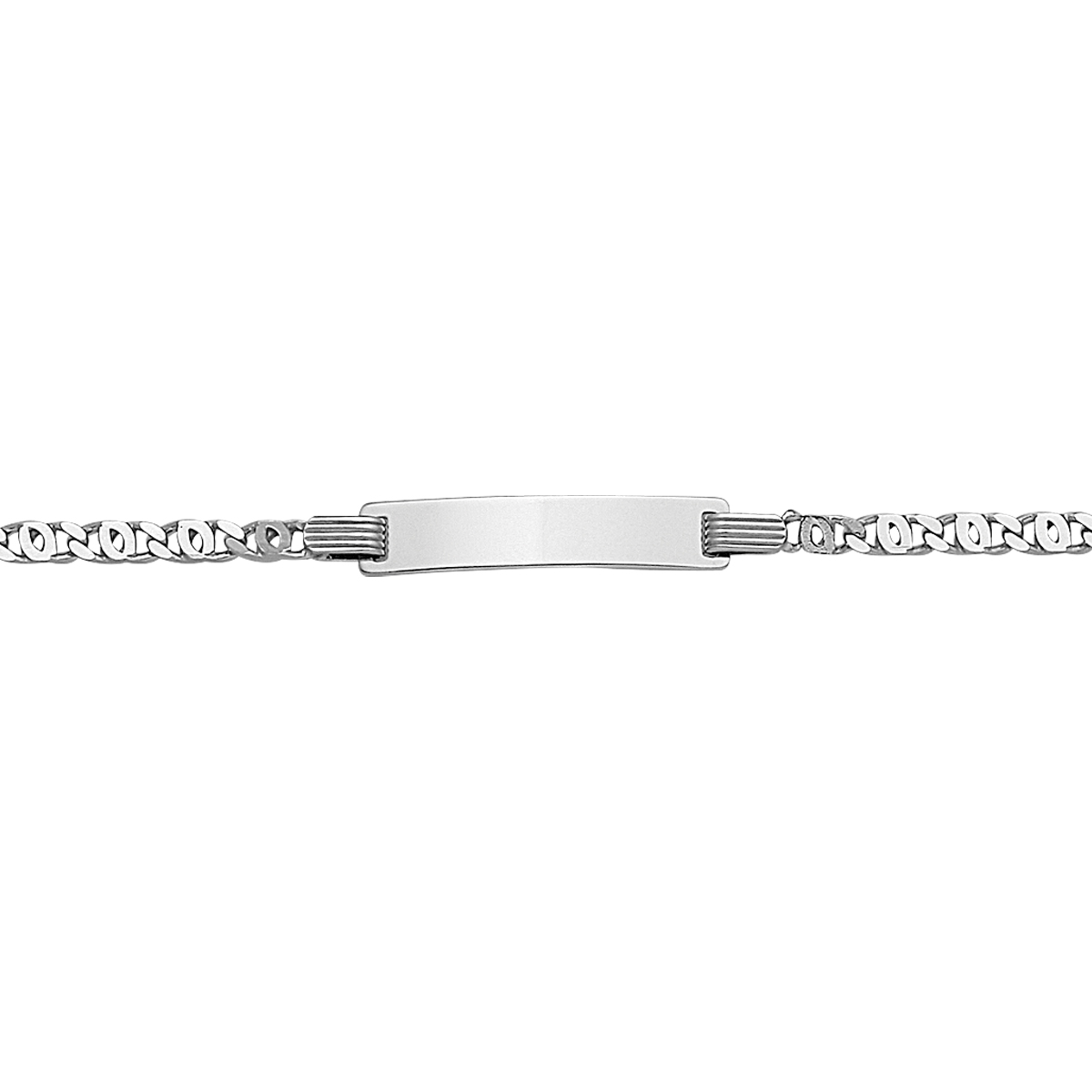 Een 925 zilveren, rhodiumgeplateerde armband met een breedte van 5 mm en een gepolijste glans. Draag deze elegante armband dagelijks voor een subtiele touch of combineer met andere sieraden voor een chique look. Geschikt voor polsmaat 14-16 cm. Modelnummer: 1329831.
