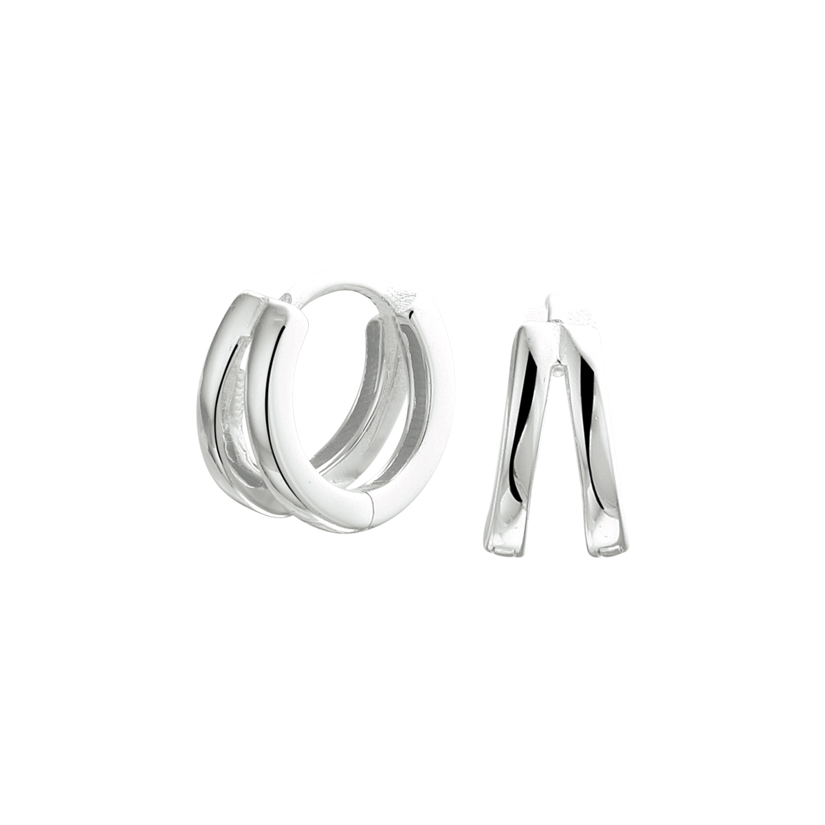 Gerhodineerd 925 zilveren klapoorringen. De oorringen hebben een afmeting van 10.5x5mm.
