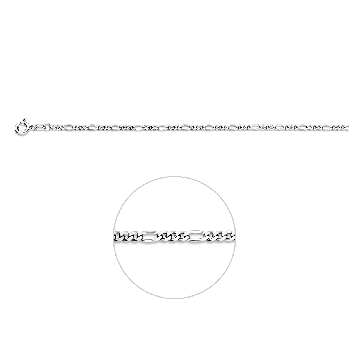 Gerhodineerd 925 zilveren collier met een schakelbreedte van 2.2mm. Het collier heeft een draaglengte van 50cm en een stevige karabijn sluiting.
