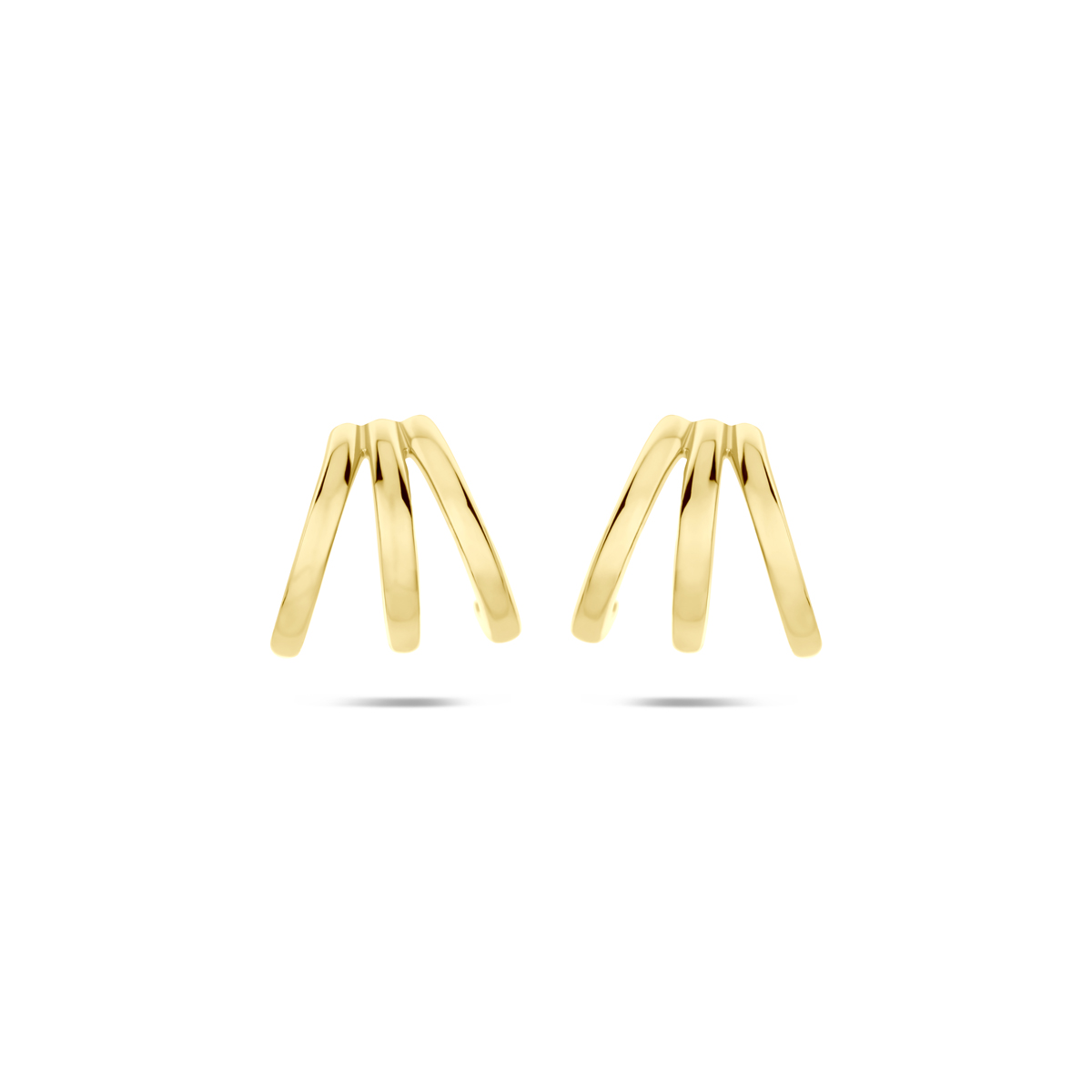 Verguld geel 925 zilveren stekeroorringen met een afmeting van 9.5x10mm.