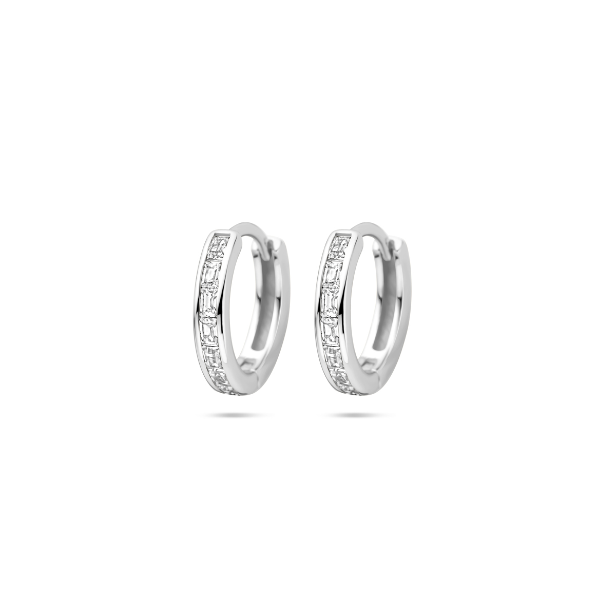 Zilveren klapoorringen zirkonia 12mm