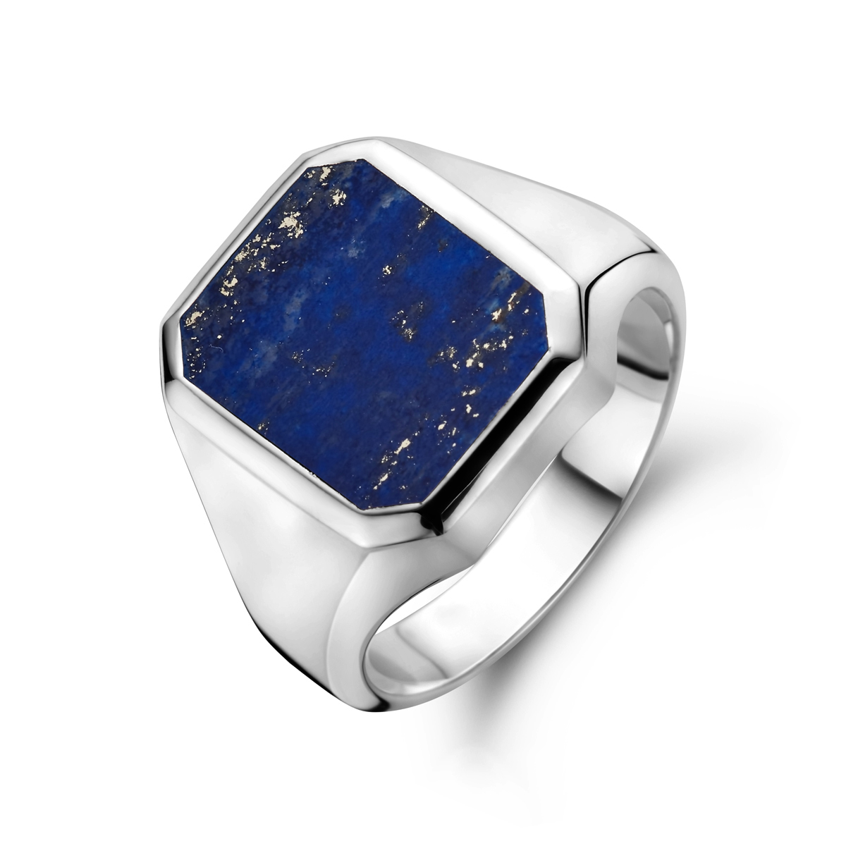 Zegelring massief lapis 13 X 11 mm