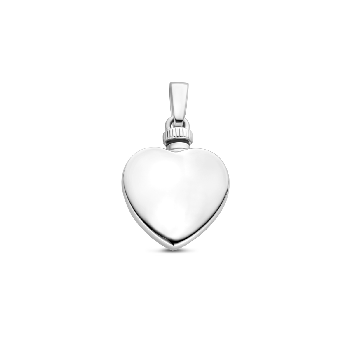 Zilver gerhodineerde urn hanger hart