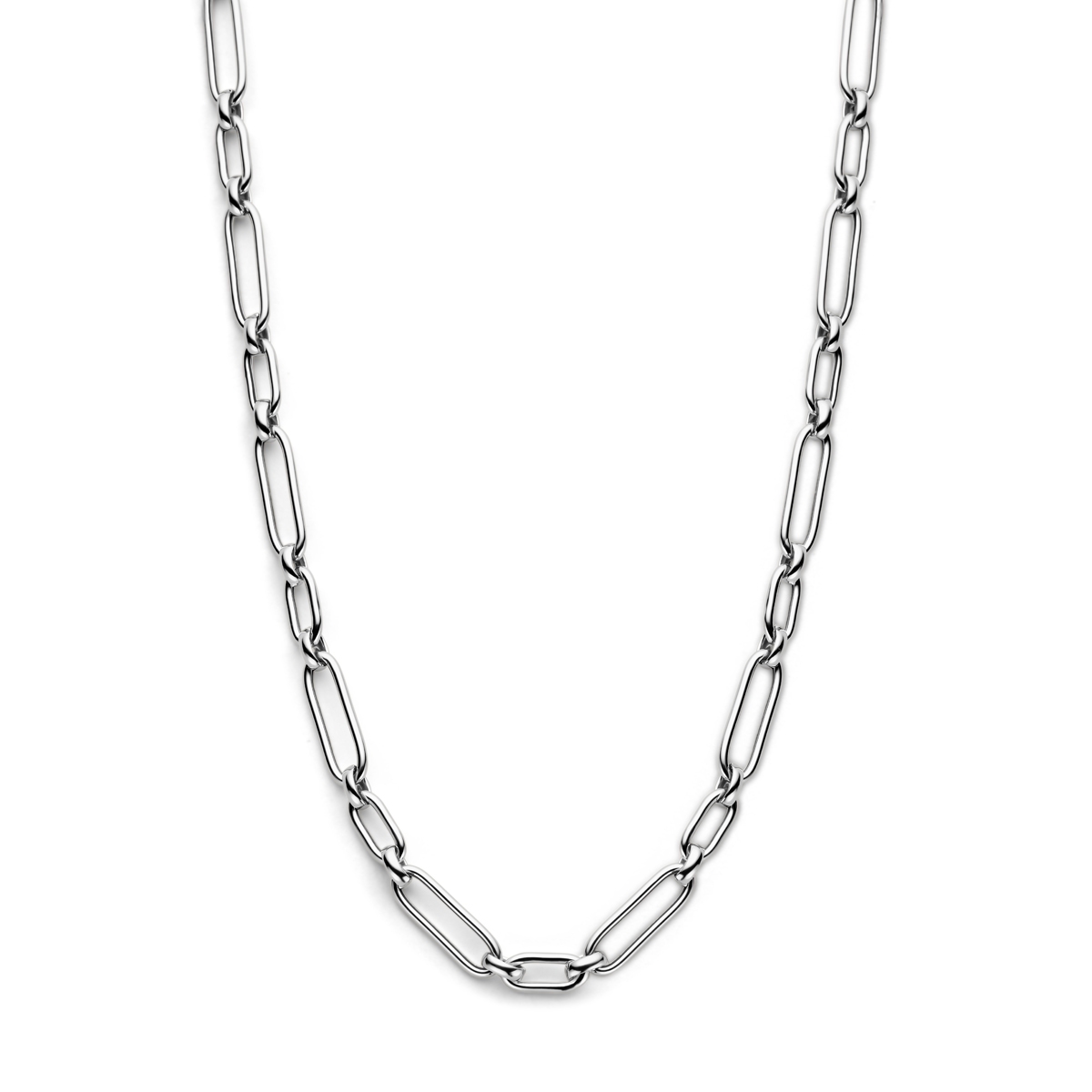 Gerhodineerd 925 zilveren collier met een schakelbreedte van 6mm. Het collier heeft een draaglengte van 42cm met 3cm extensie. Uitgevoerd met karabijnsluiting.