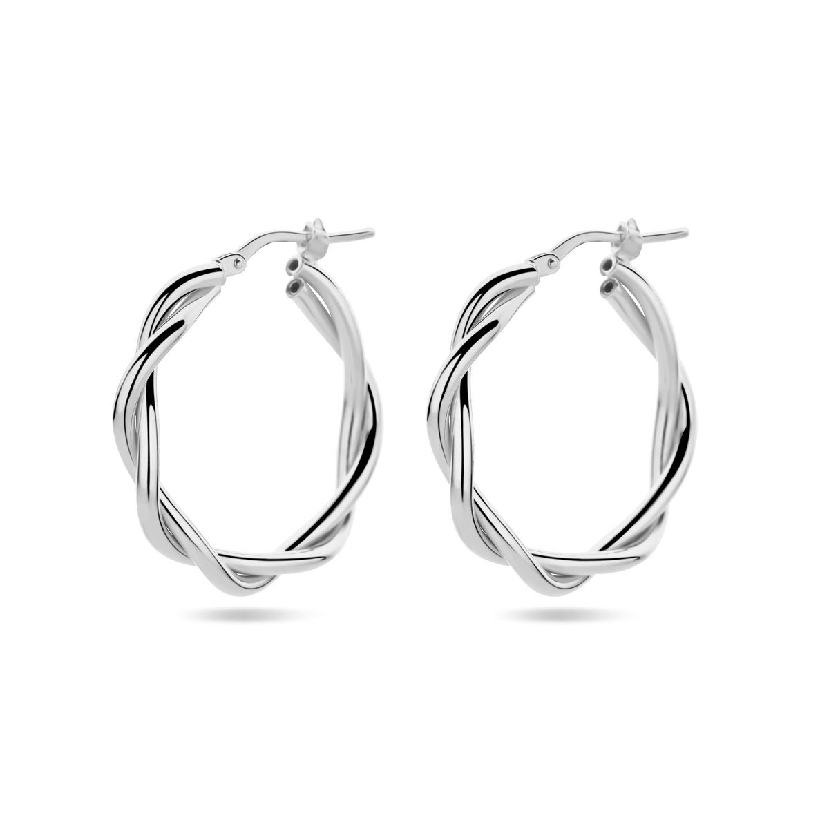 Gerhodineerd 925 zilveren oorringen met een breedte van 3.5mm.