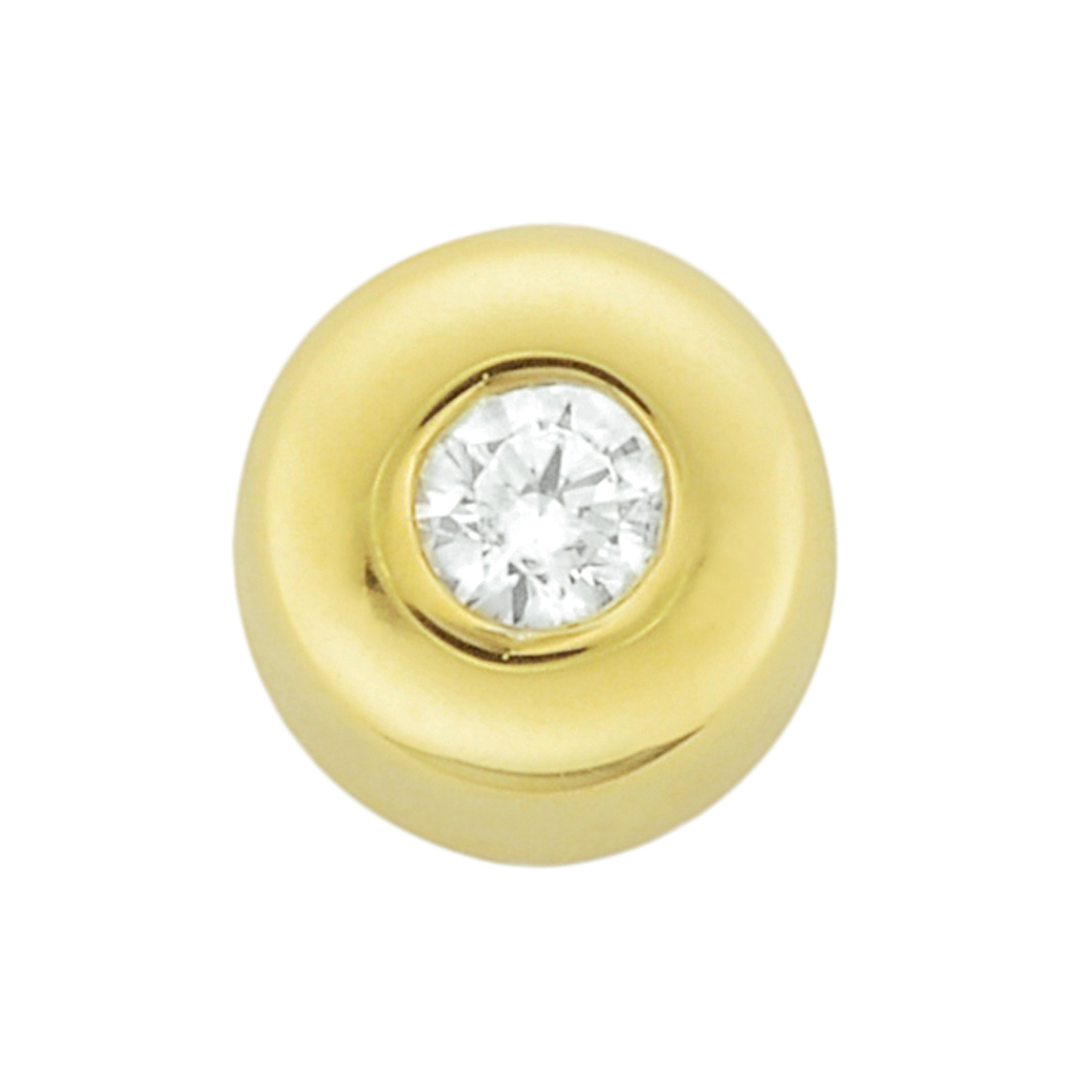 Geelgouden hanger met zirkonia.