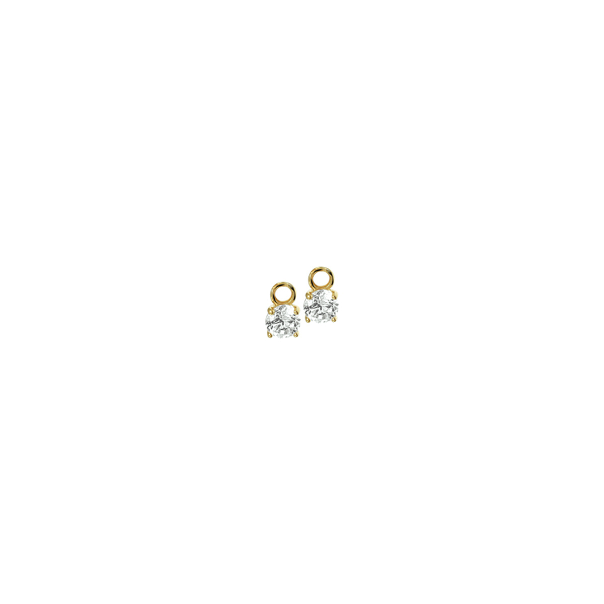 Geelgouden oorhangers uitgevoerd met een zirkonia van 3.5mm. De oorhangers hebben een afmeting van 5.5mm.