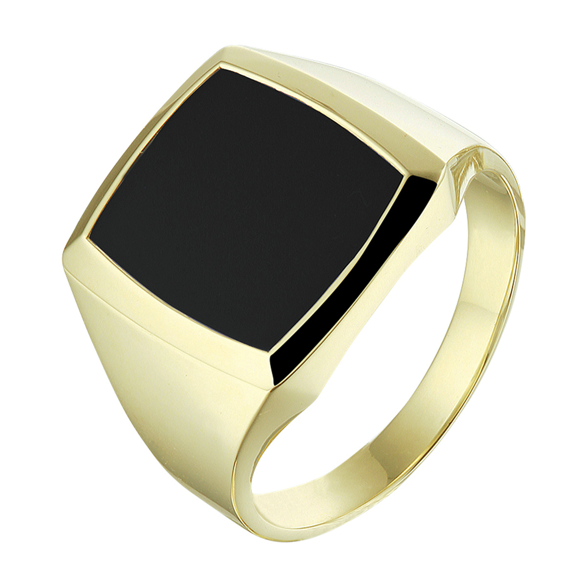 Stijlvolle 14k geelgouden zegelring uitgevoerd met een onyx steen. De ring geeft je look direct een chique uitstraling.