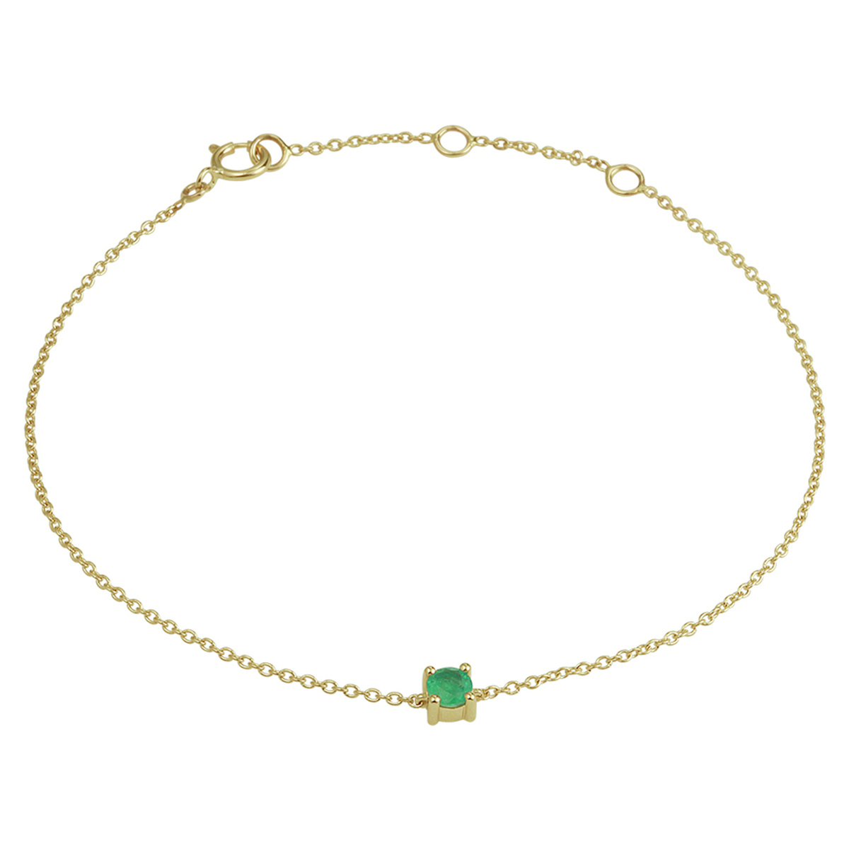14k Geelgouden anker armband uitgevoerd met een schitterende smaragd. De armband heeft draaglengtes van 15.5, 17 en 18.5cm. De schakelbreedte is 1.0mm.