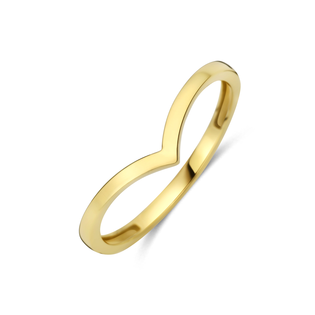 14k Geelgouden ring. De ring heeft een breedte van 5.5mm.