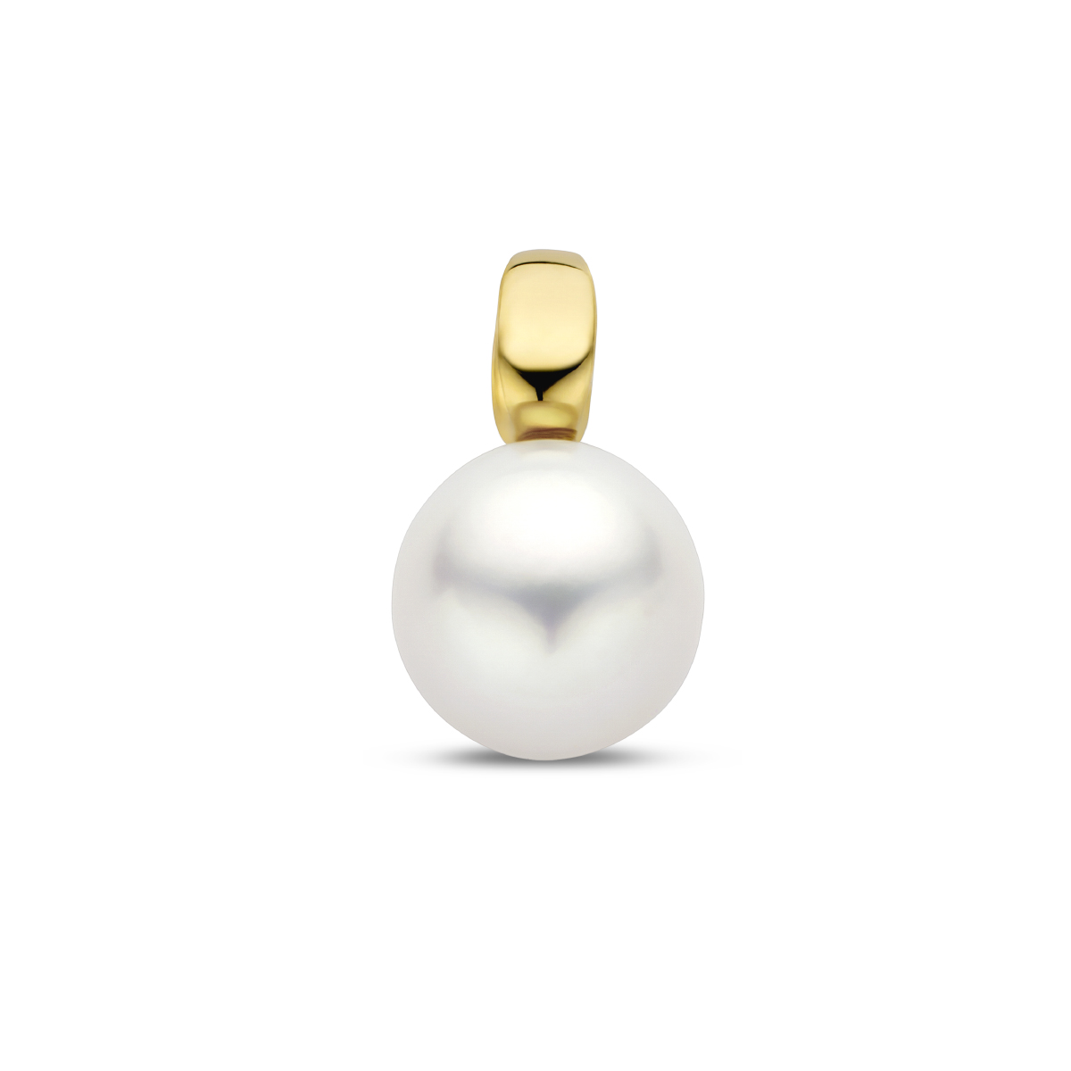 14k Geelgouden hanger uitgevoerd met een schitterende zoetwaterparel. De hanger heeft een totale hoogte van 16.5mm.