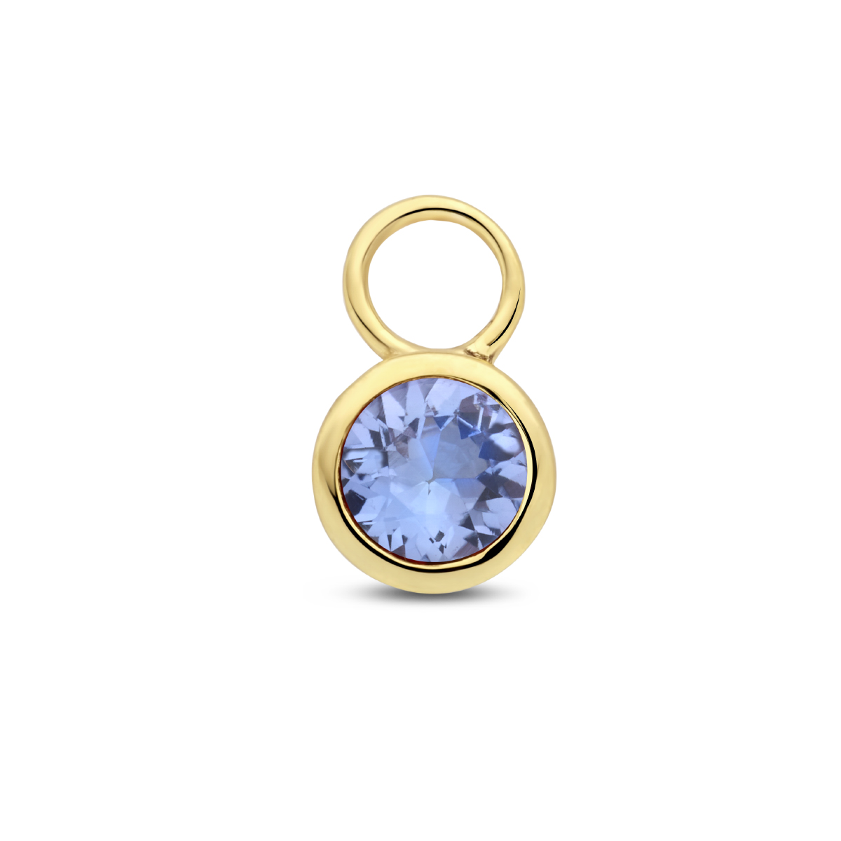 14k Geelgouden oorringhanger uitgevoerd met tanzaniet. De hanger heeft een afmeting van 8.5x6mm. De oorringhanger wordt per stuk verkocht. De oorringhanger kan gecombineerd worden met een oorring met een buisdikte van 2mm. Deze hanger wordt per stuk verkocht ipv per paar.