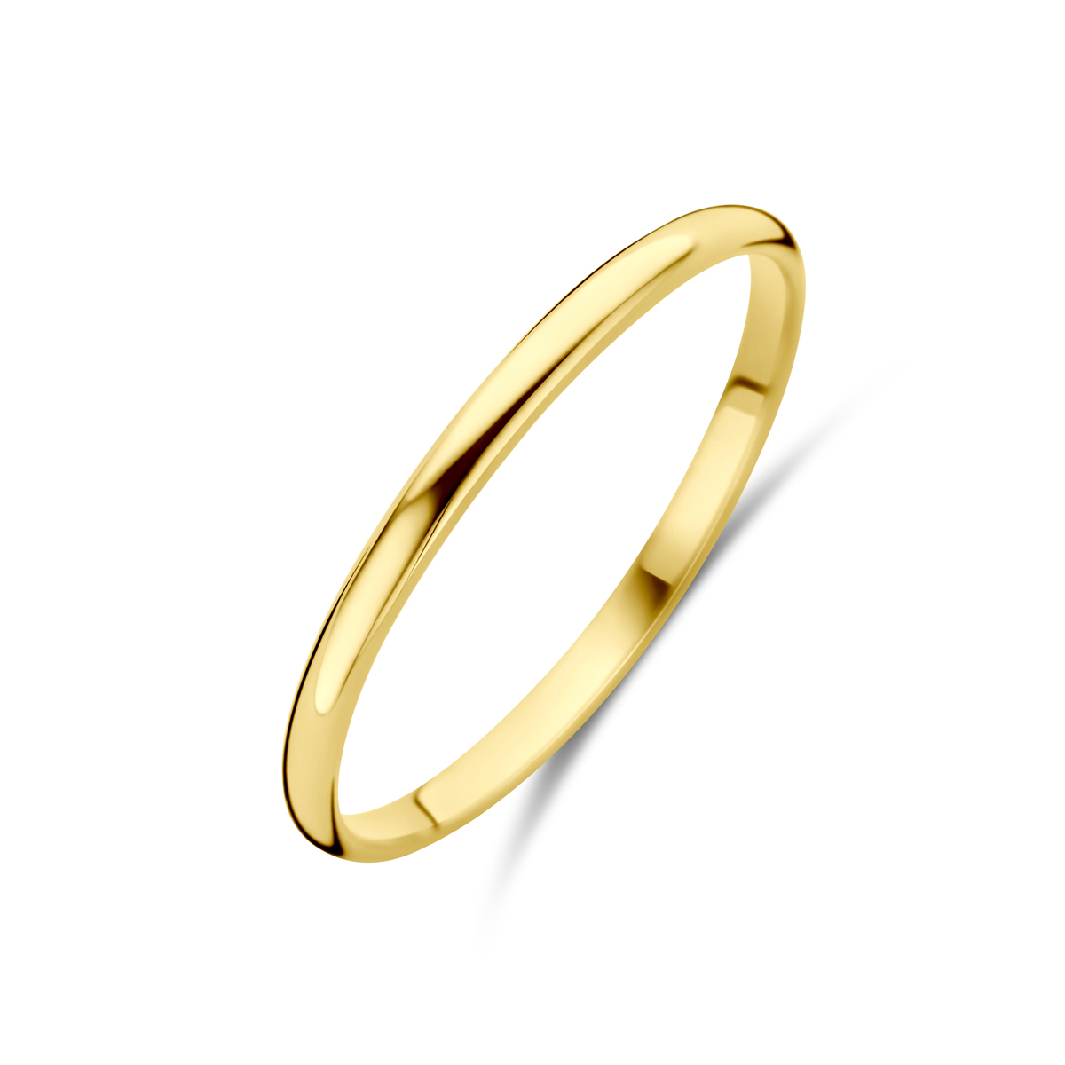 14k Geelgouden ring met een breedte van 1.5mm.