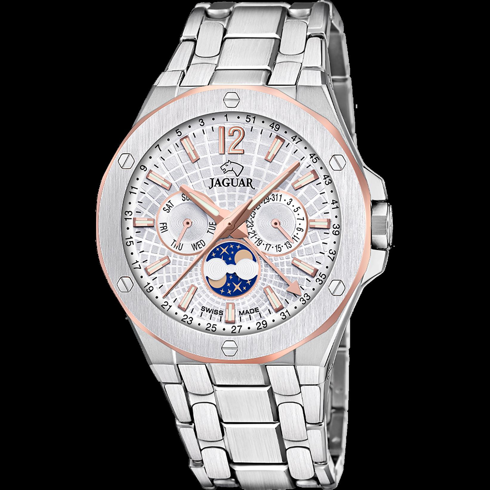 JAGUAR SWISS MADE CAB.LUNAR ESF.PLATA